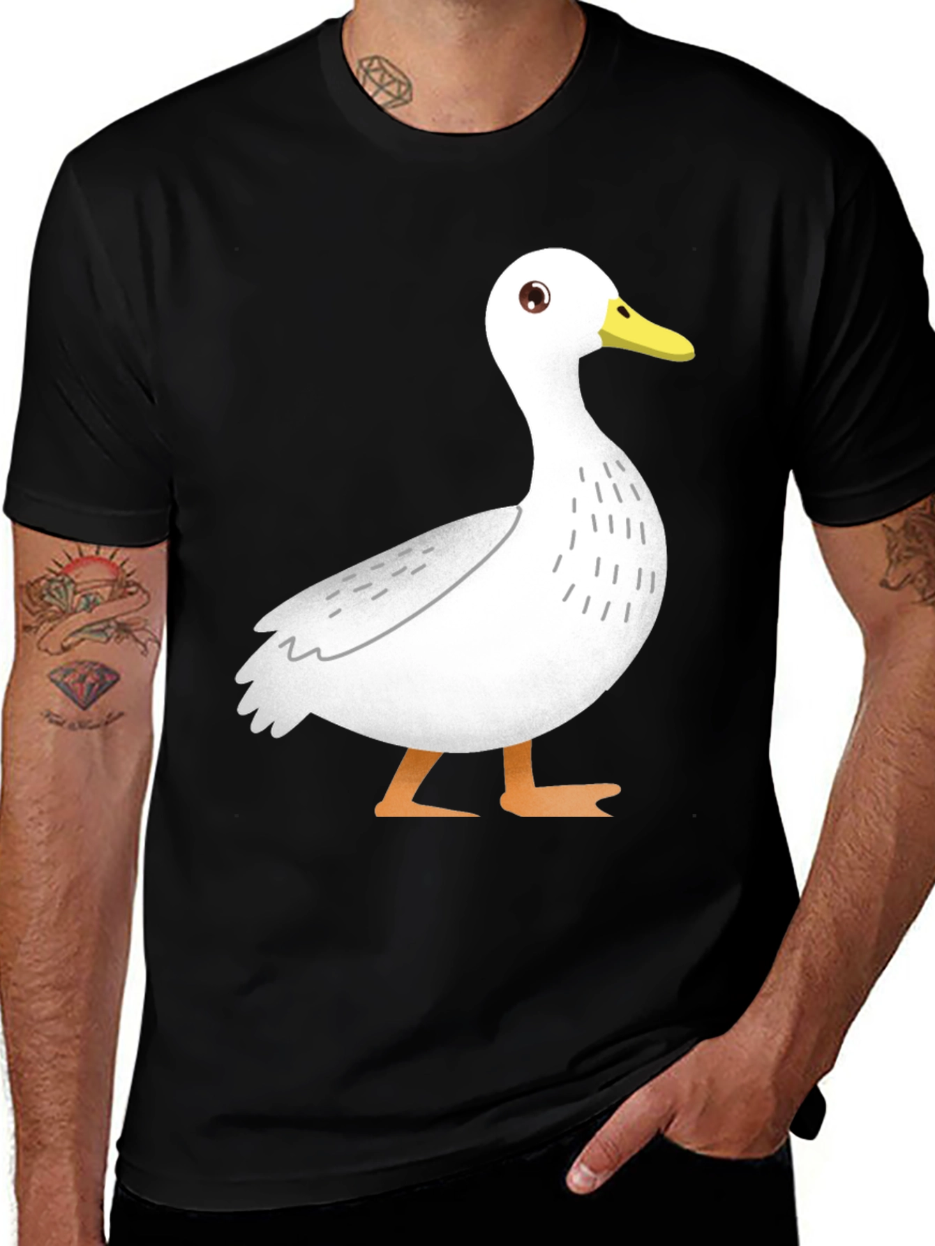 Variant 25 of Duck Graphic Tee - Casual Black T-Shirt