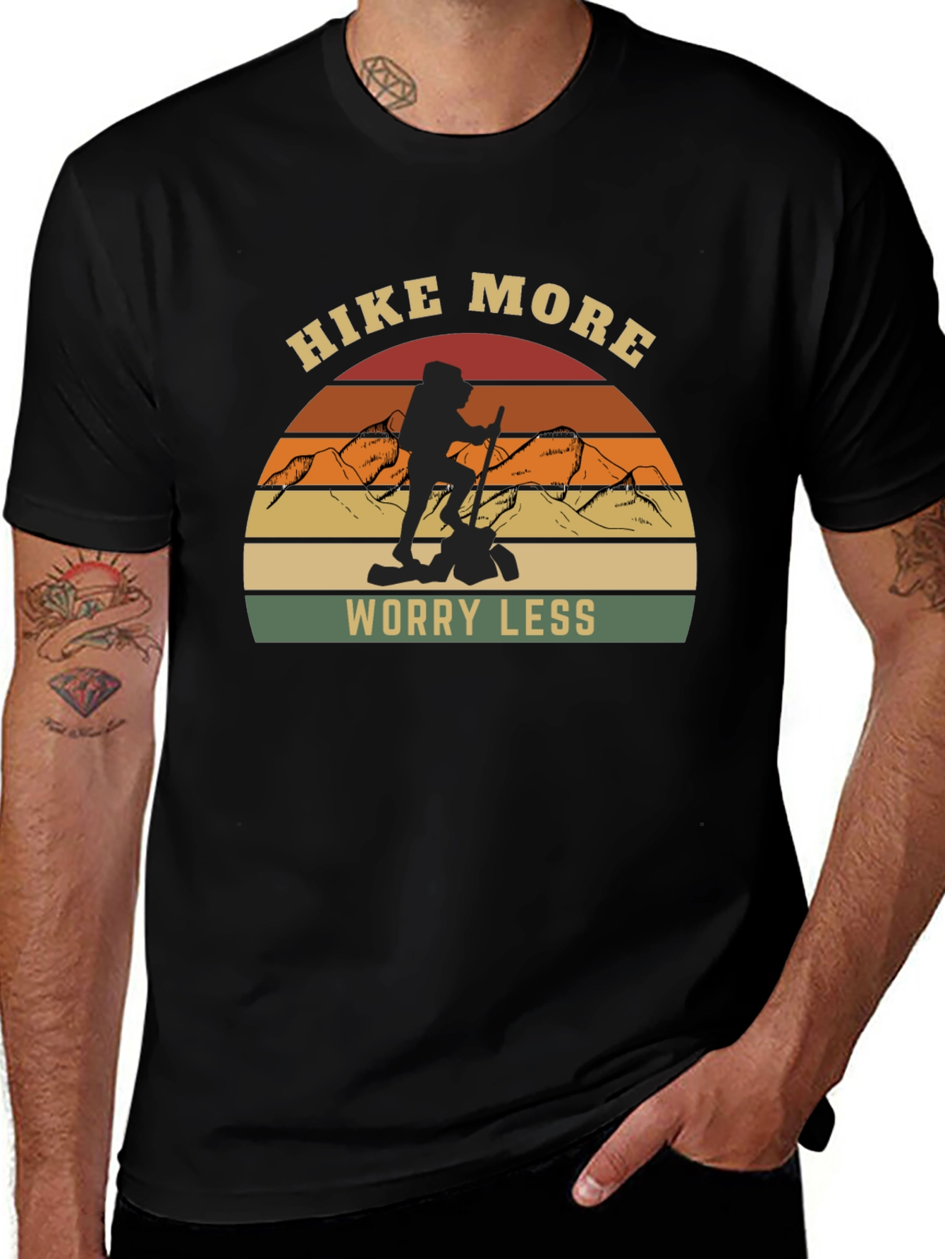 Variant 15 of Hike More Worry Less Graphic Tee