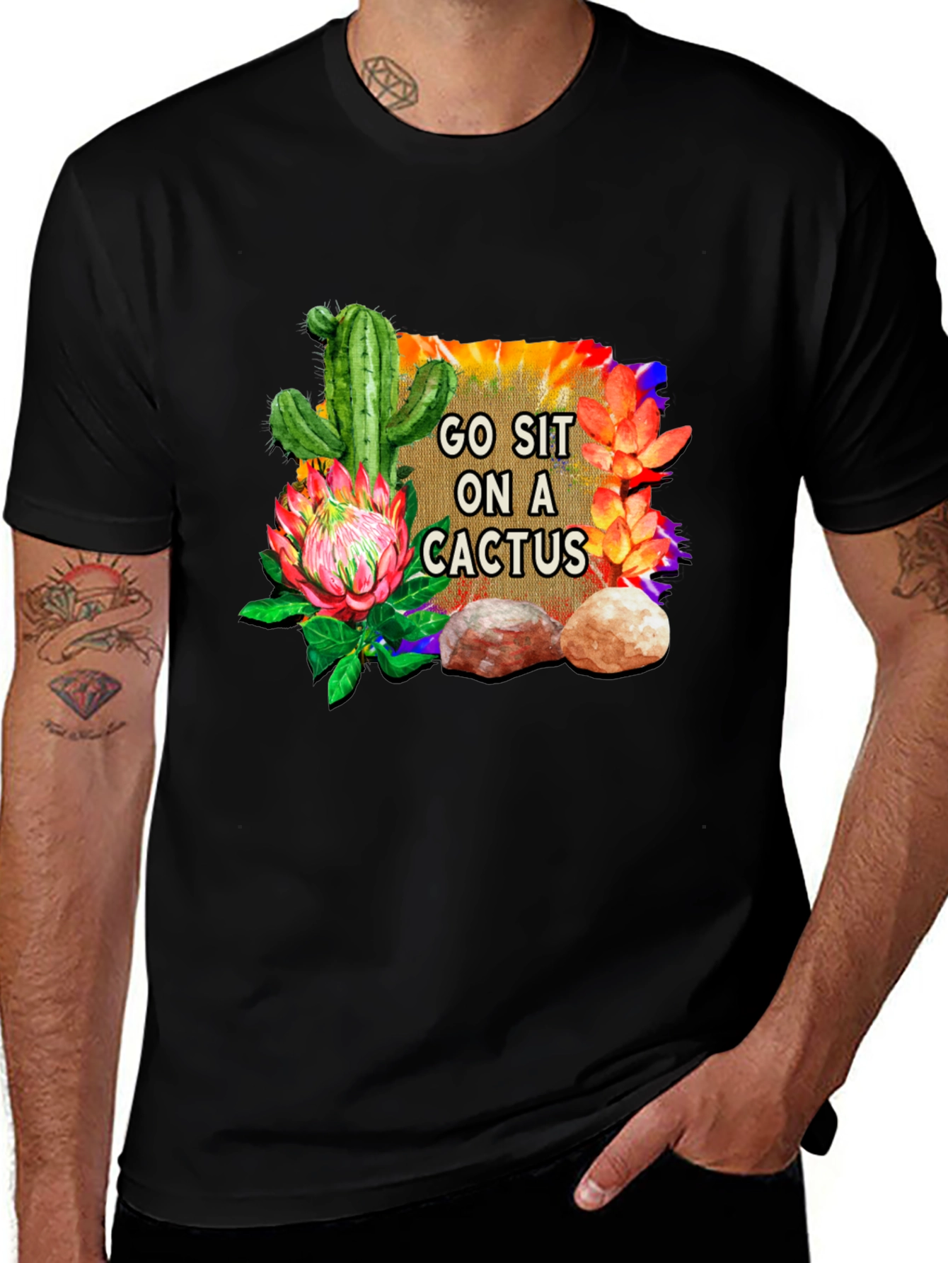 Variant 22 of Go Sit On A Cactus Graphic Tee