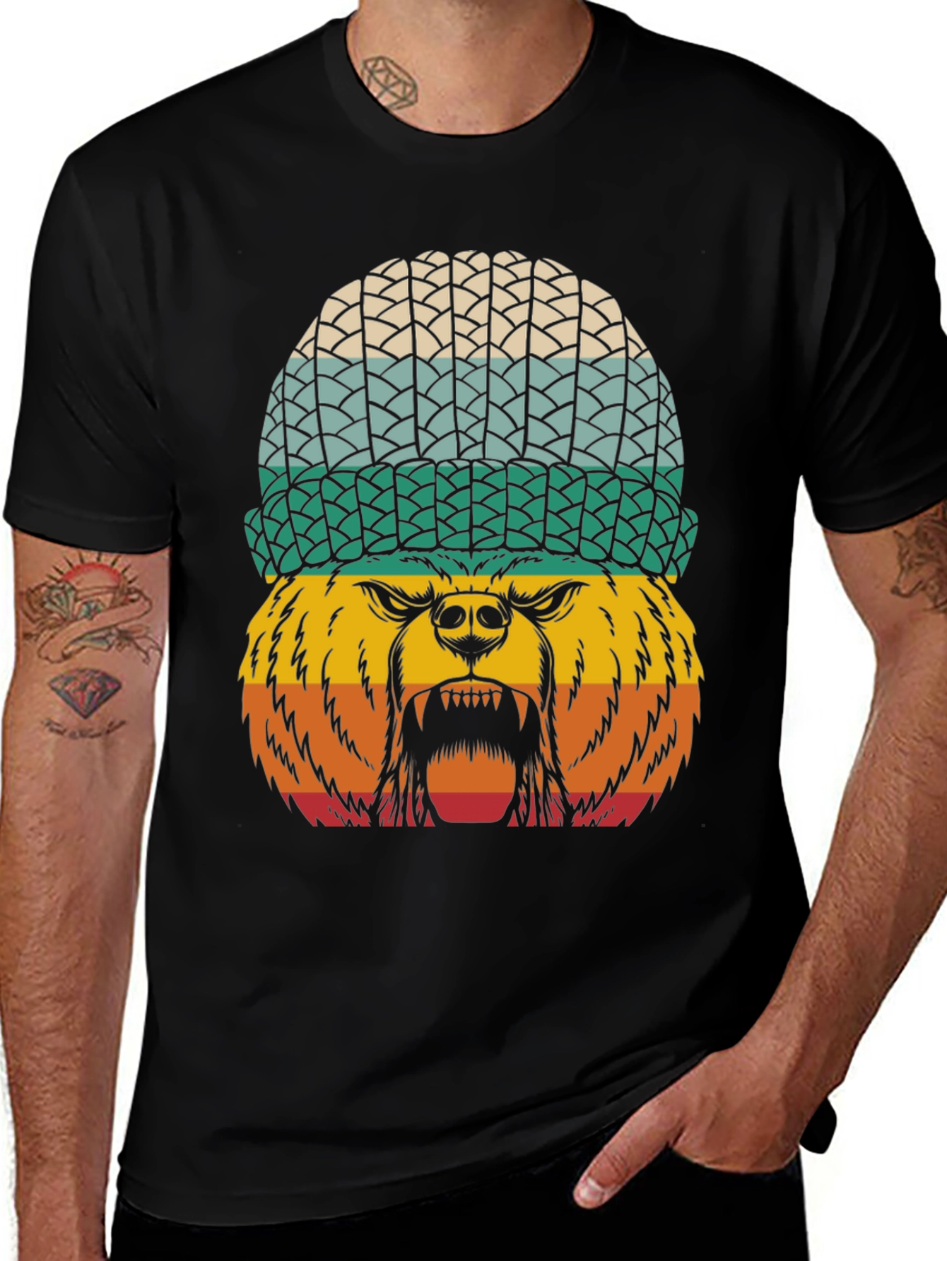 Variant 15 of Bear in Beanie Graphic T-Shirt