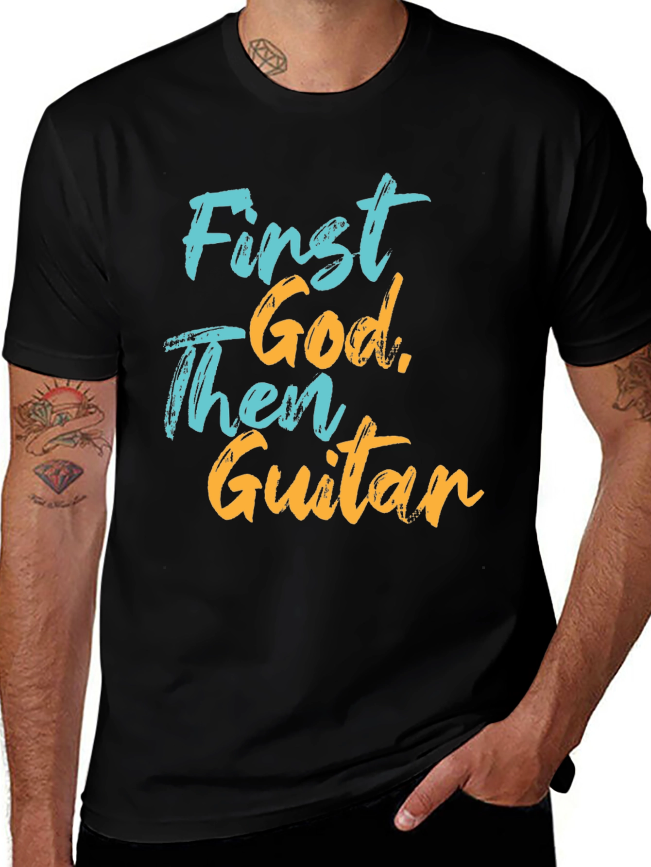 Variant 6 of First God Then Guitar Graphic Tee