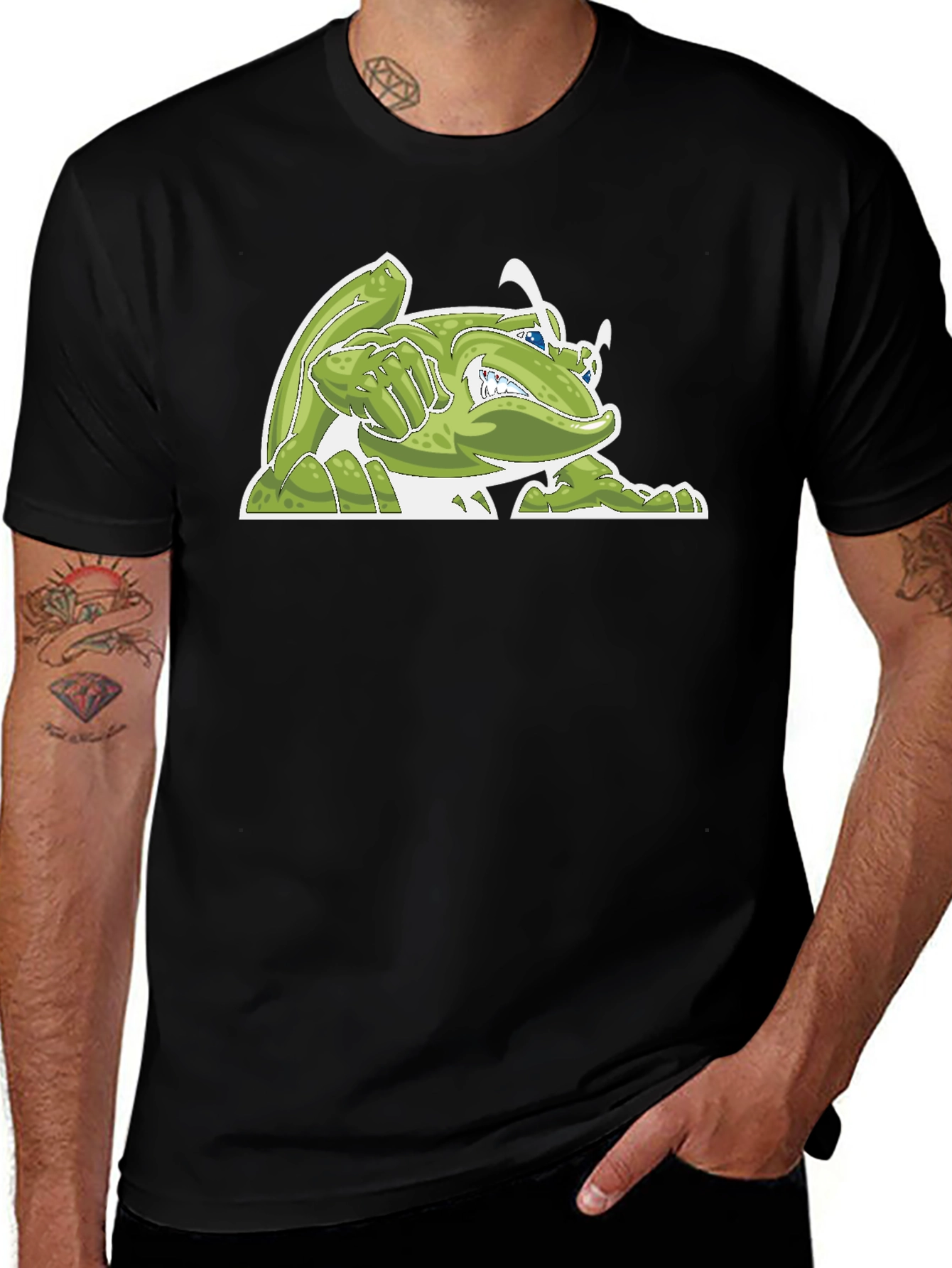 Variant 26 of Cool Frog Cartoon Graphic Tee