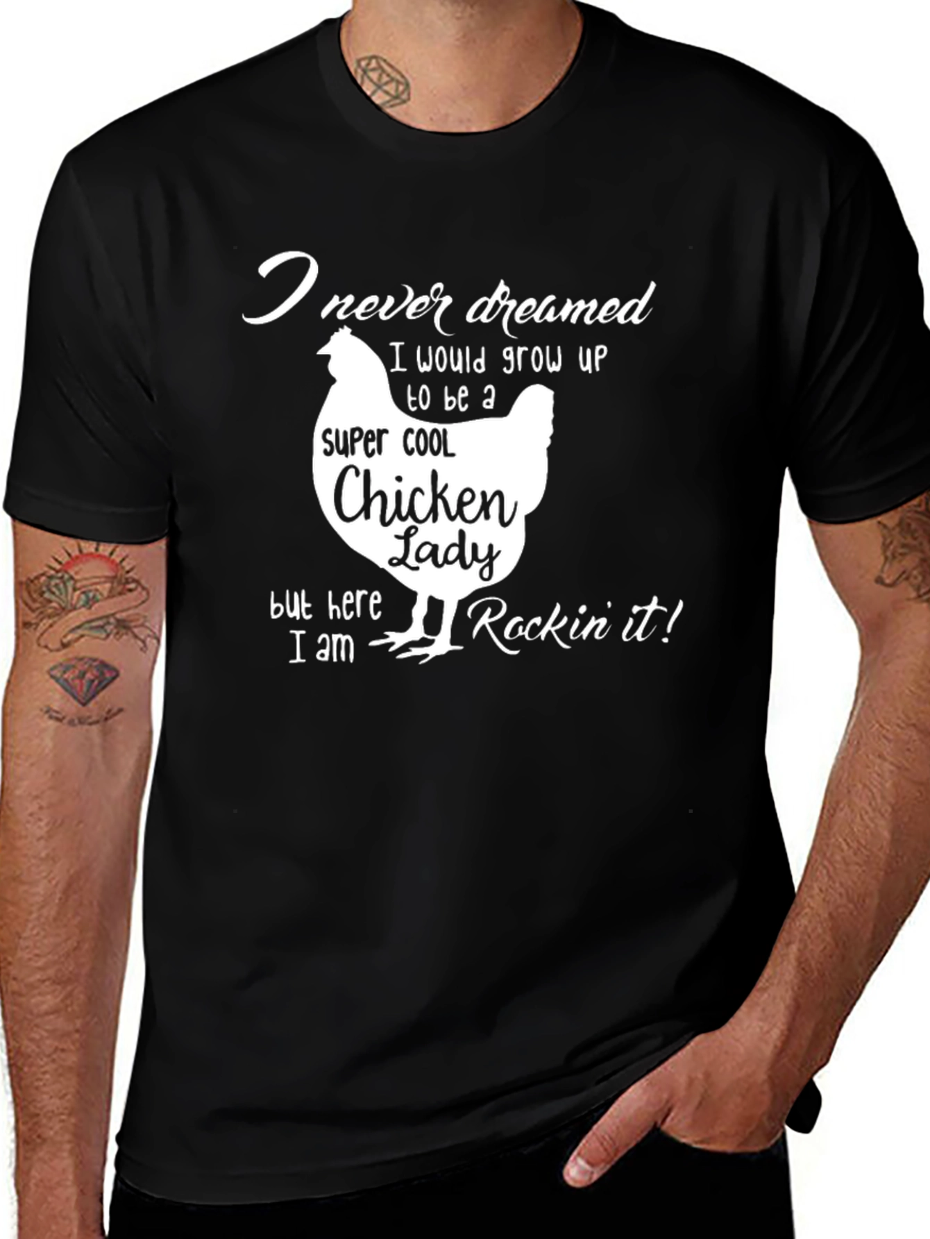 Variant 19 of Funny Chicken Lady T-Shirt - Poultry Lover
