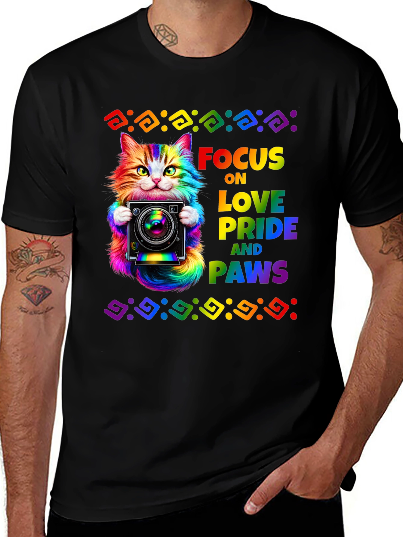 Pride Cat Photographer T-Shirt - Focus on Love Paws Tee