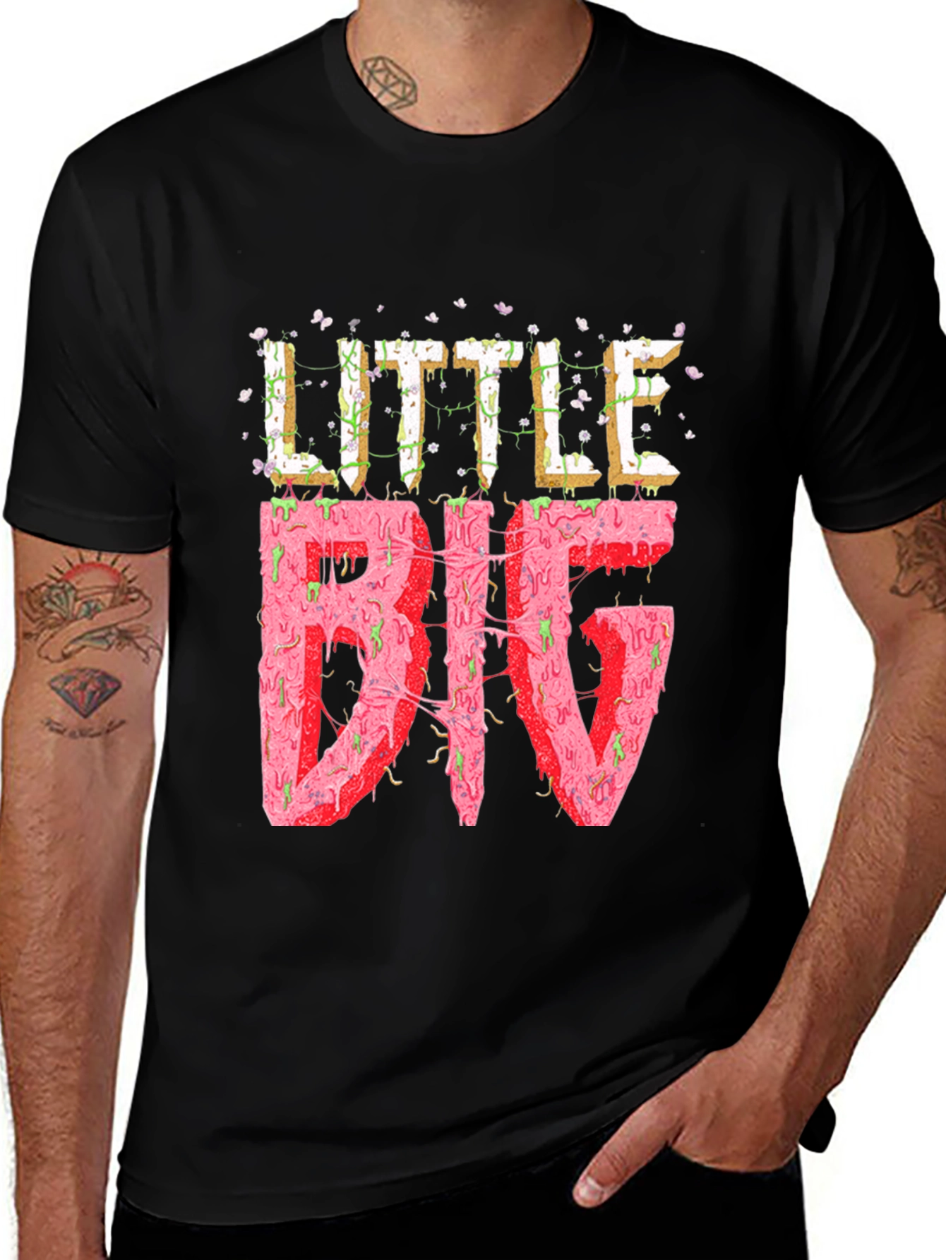 Variant 18 of Little Big Graphic Tee - Black Cotton Blend