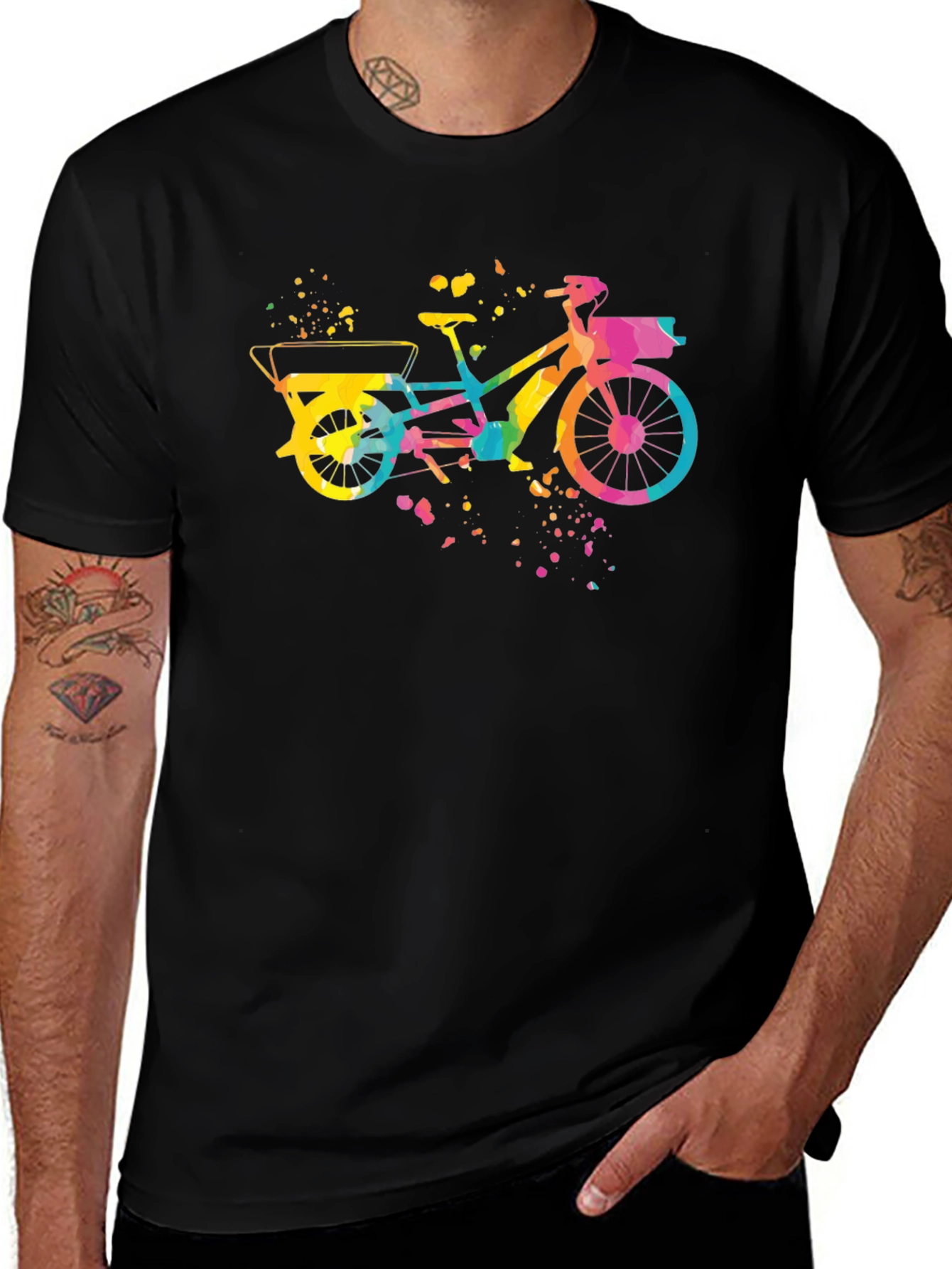 Variant 30 of Colorful Bicycle Graphic T-Shirt