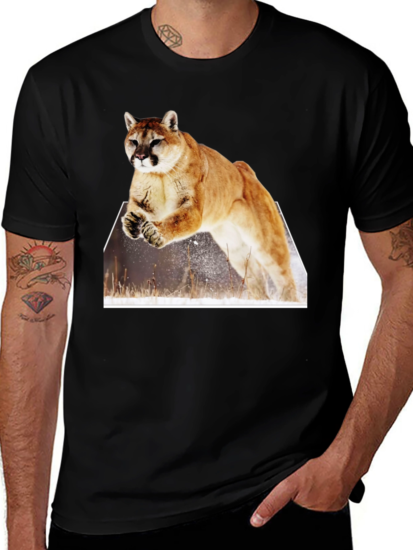 Variant 28 of Cougar Jump Graphic T-Shirt