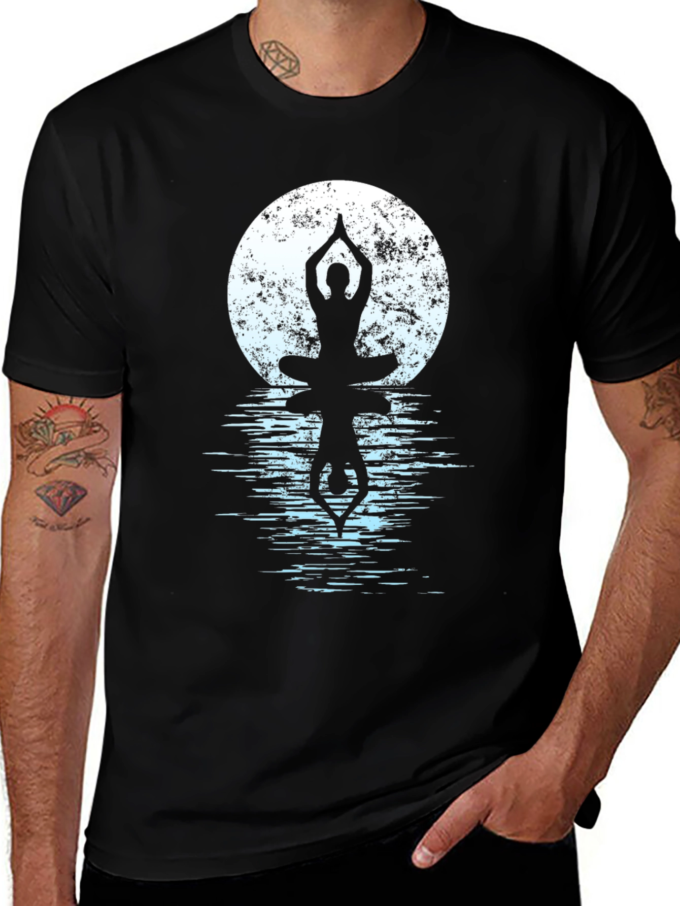 Variant 8 of Yoga Moon Reflection Graphic T-Shirt