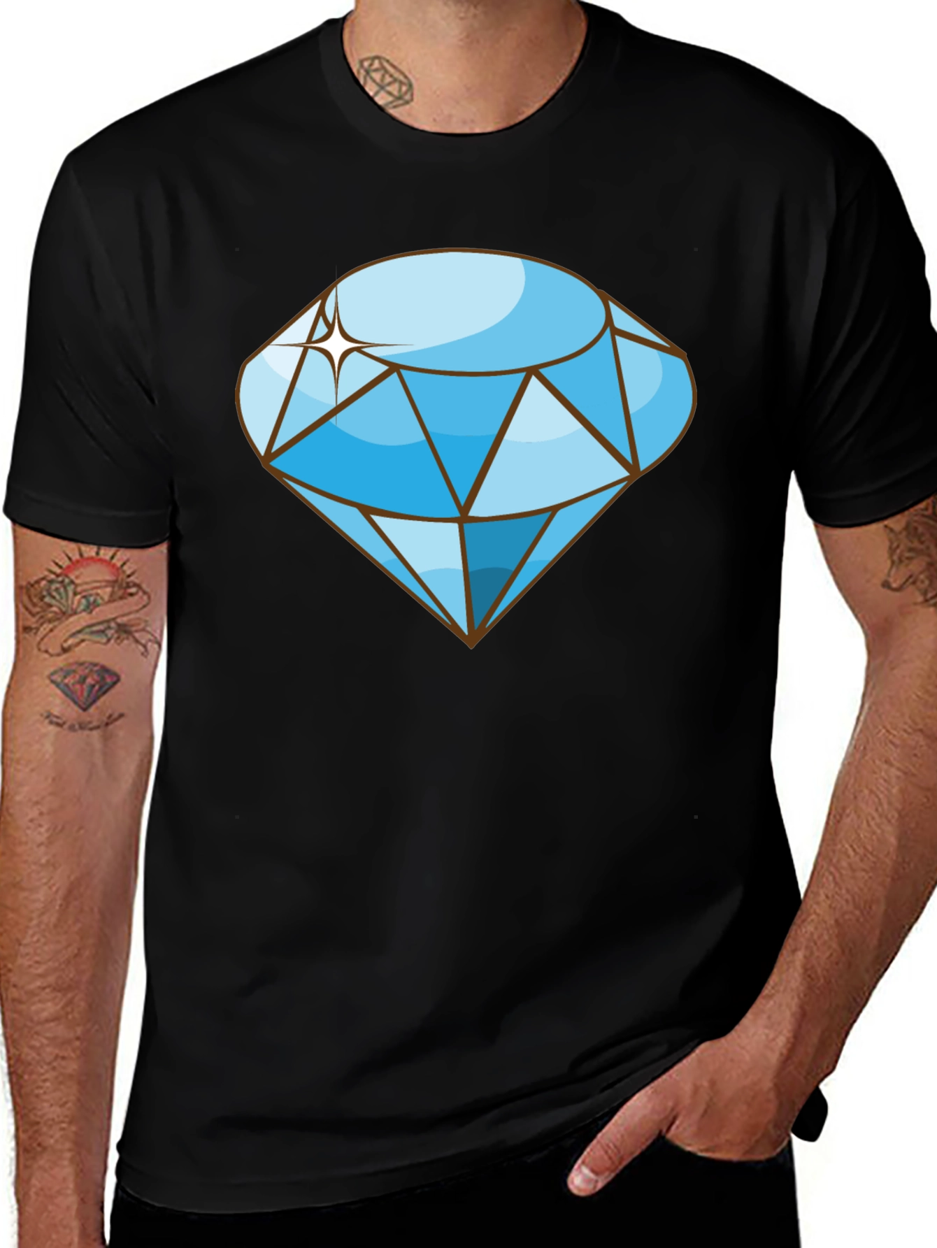 Variant 28 of Black T-Shirt with Diamond Graphic