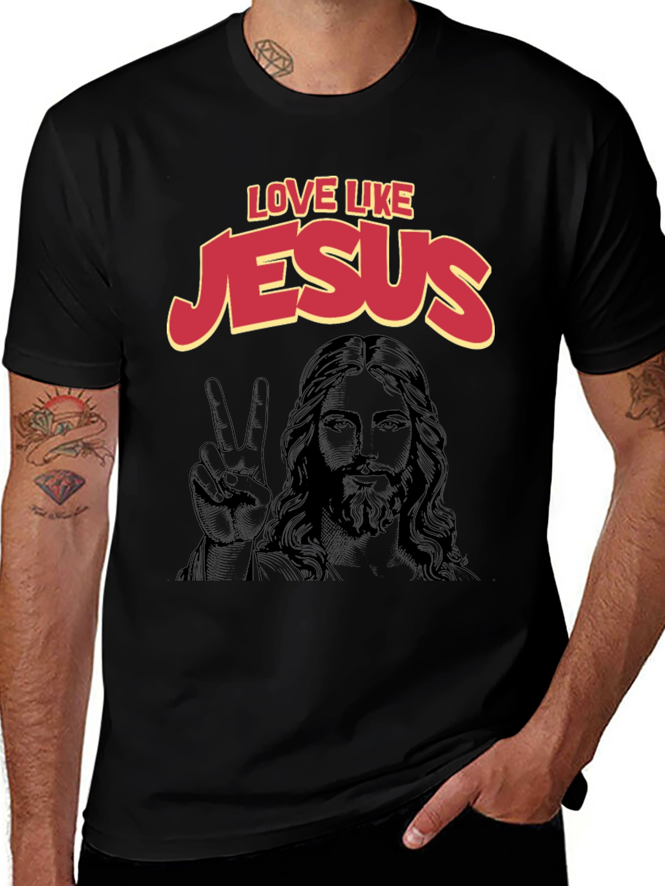 Variant 28 of Love Like Jesus Black Graphic T-Shirt