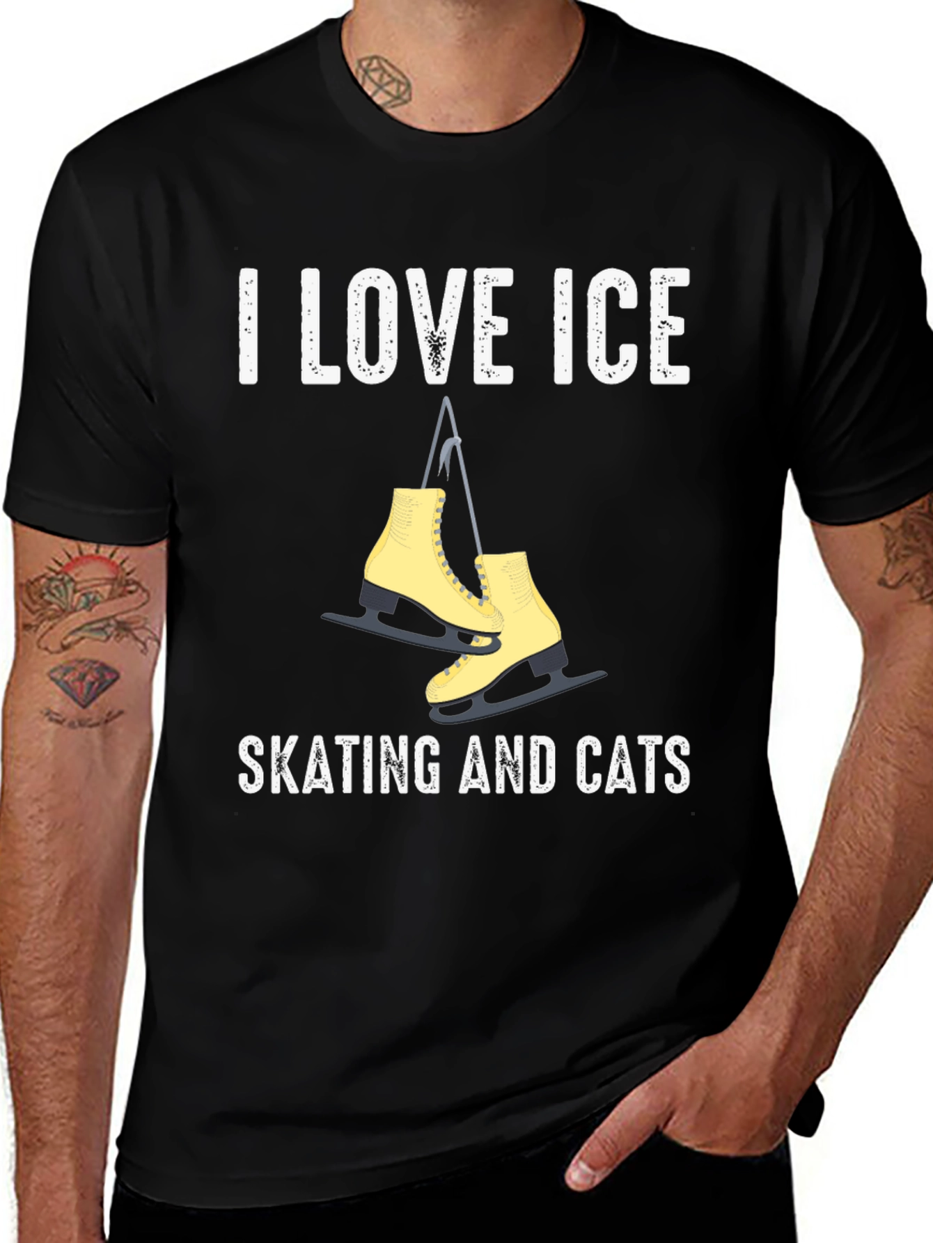 Variant 27 of I Love Ice Skating & Cats Graphic T-Shirt