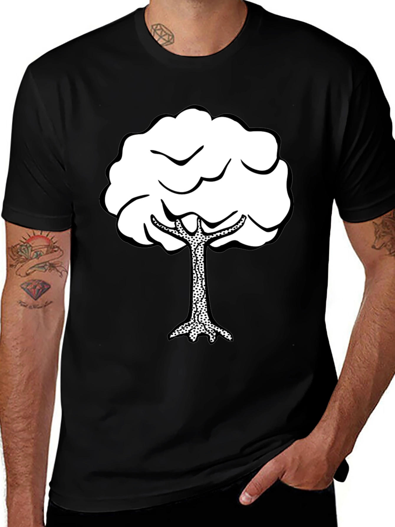 Variant 23 of Tree Graphic Black T-Shirt