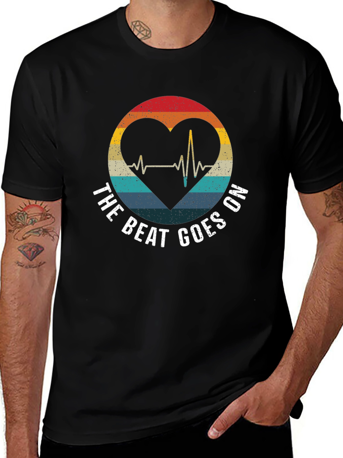Variant 5 of The Beat Goes On Heartbeat Graphic Tee