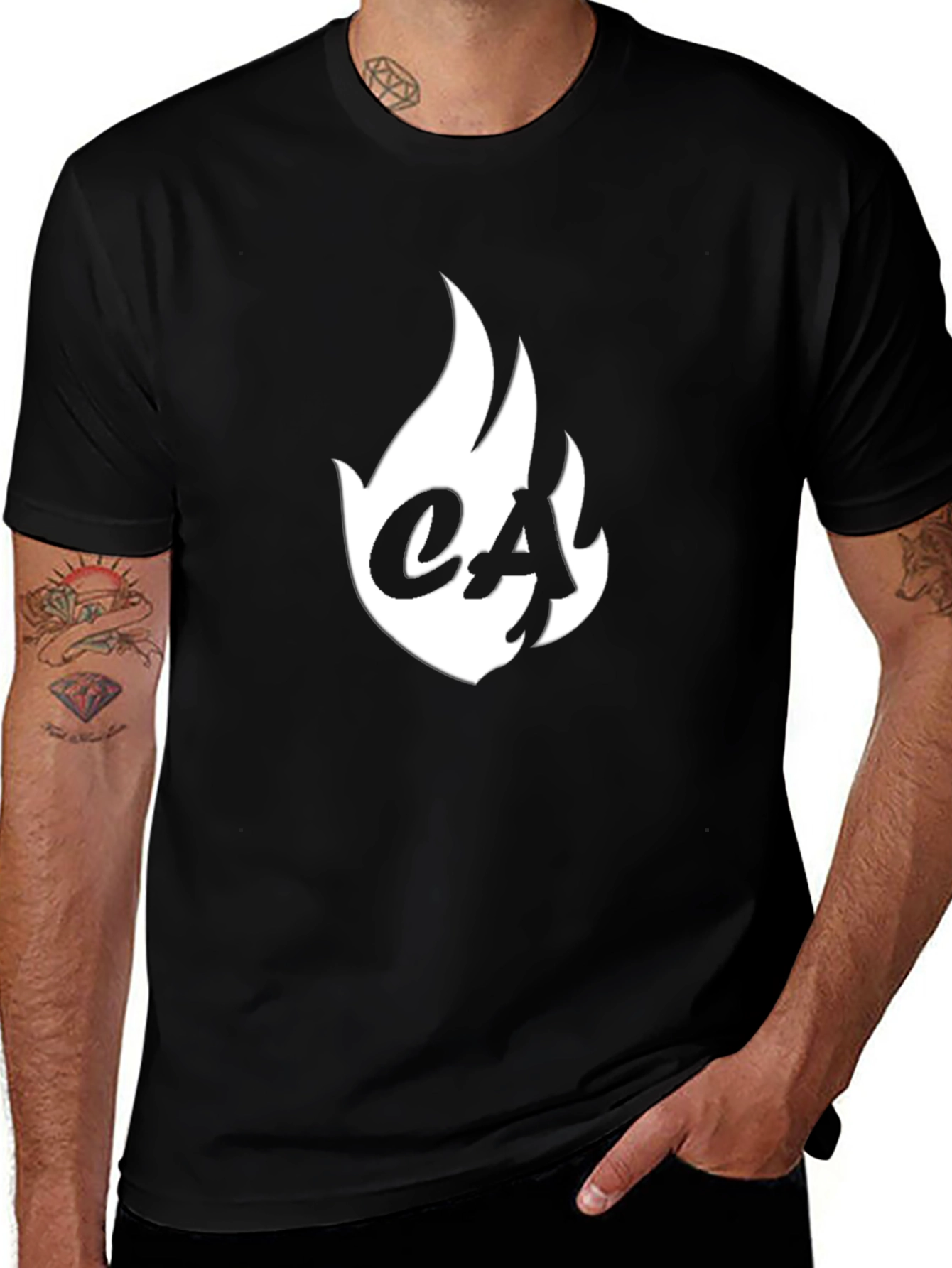 Variant 17 of Black T-Shirt with Flame Logo - Casual Style