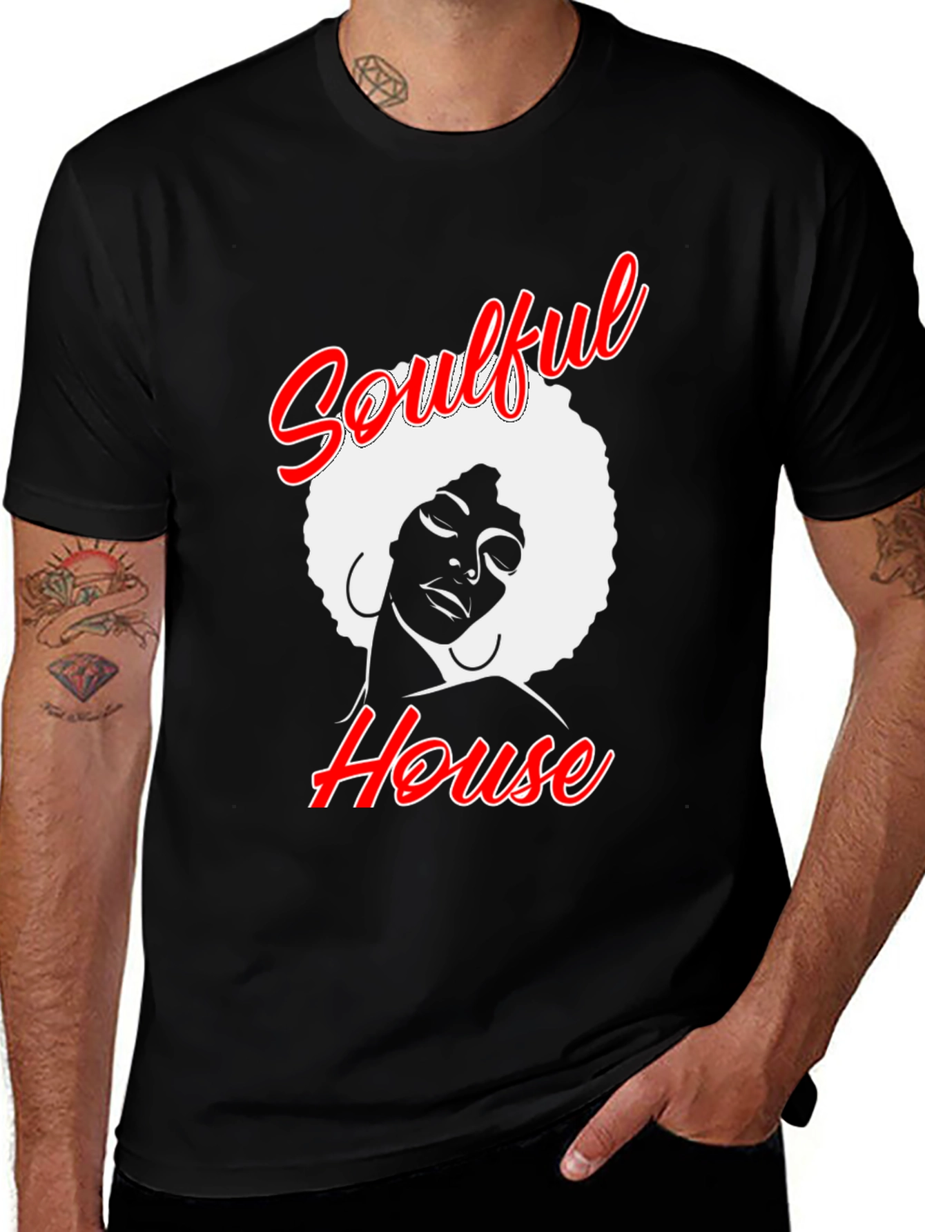Variant 9 of Soulful House Graphic T-Shirt - Black