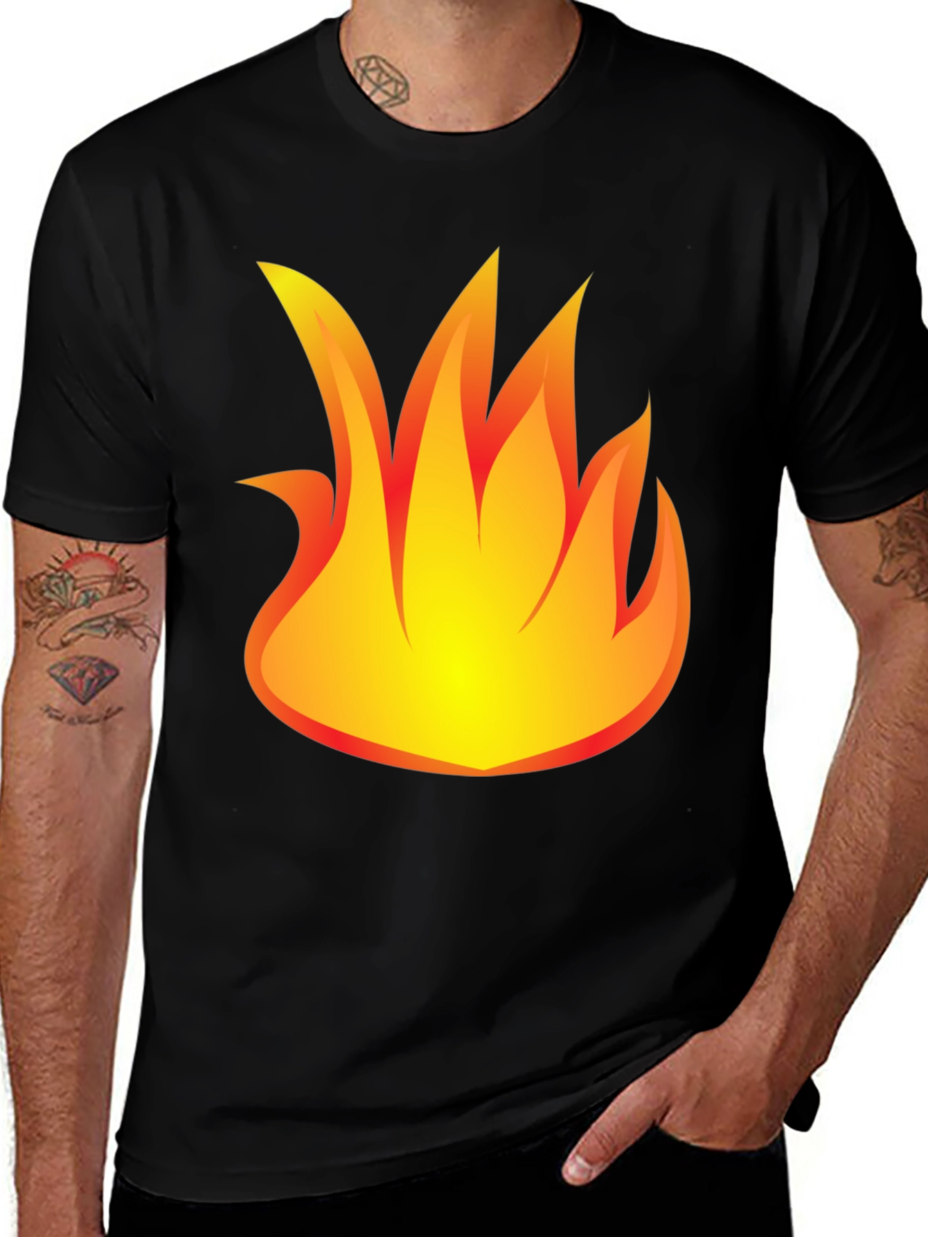 Variant 28 of Flame Graphic Black T-Shirt
