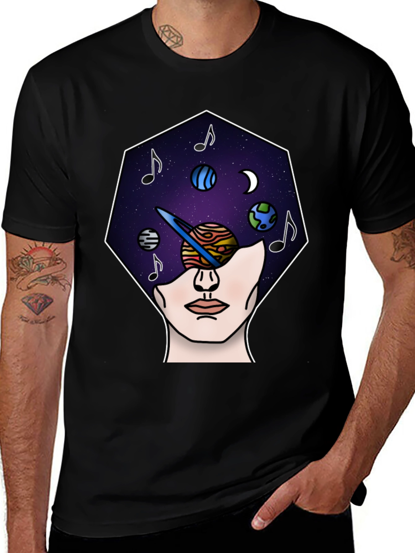 Variant 26 of Cosmic Mind T-Shirt - Galaxy Head Tee