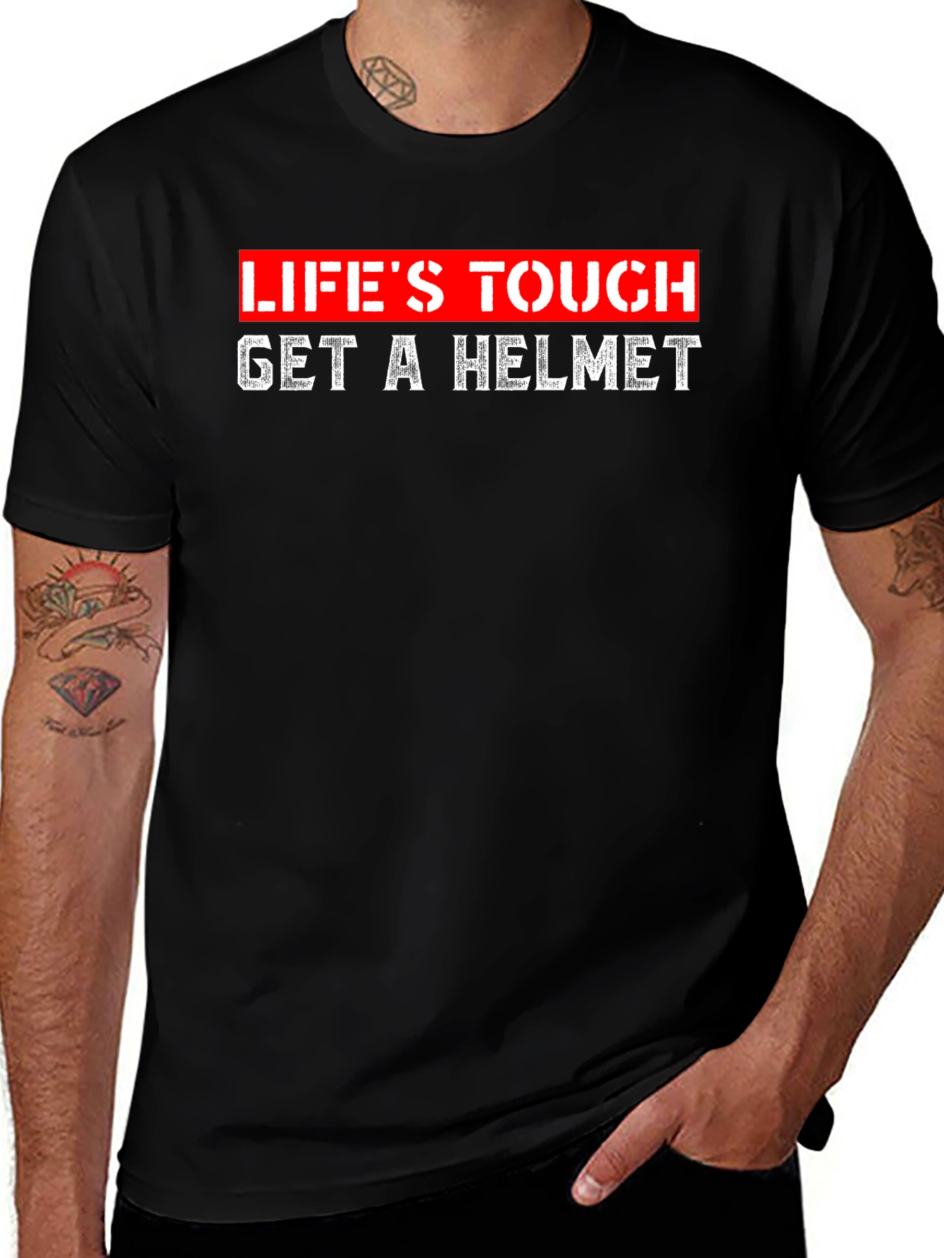 Variant 9 of Life's Tough Get a Helmet Graphic Tee