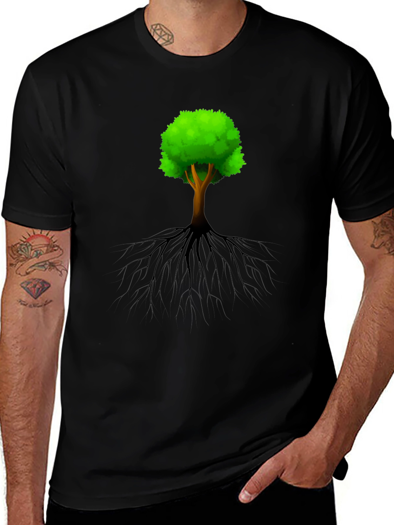 Variant 8 of Arboreal Roots Graphic Tee - Nature Inspired Design