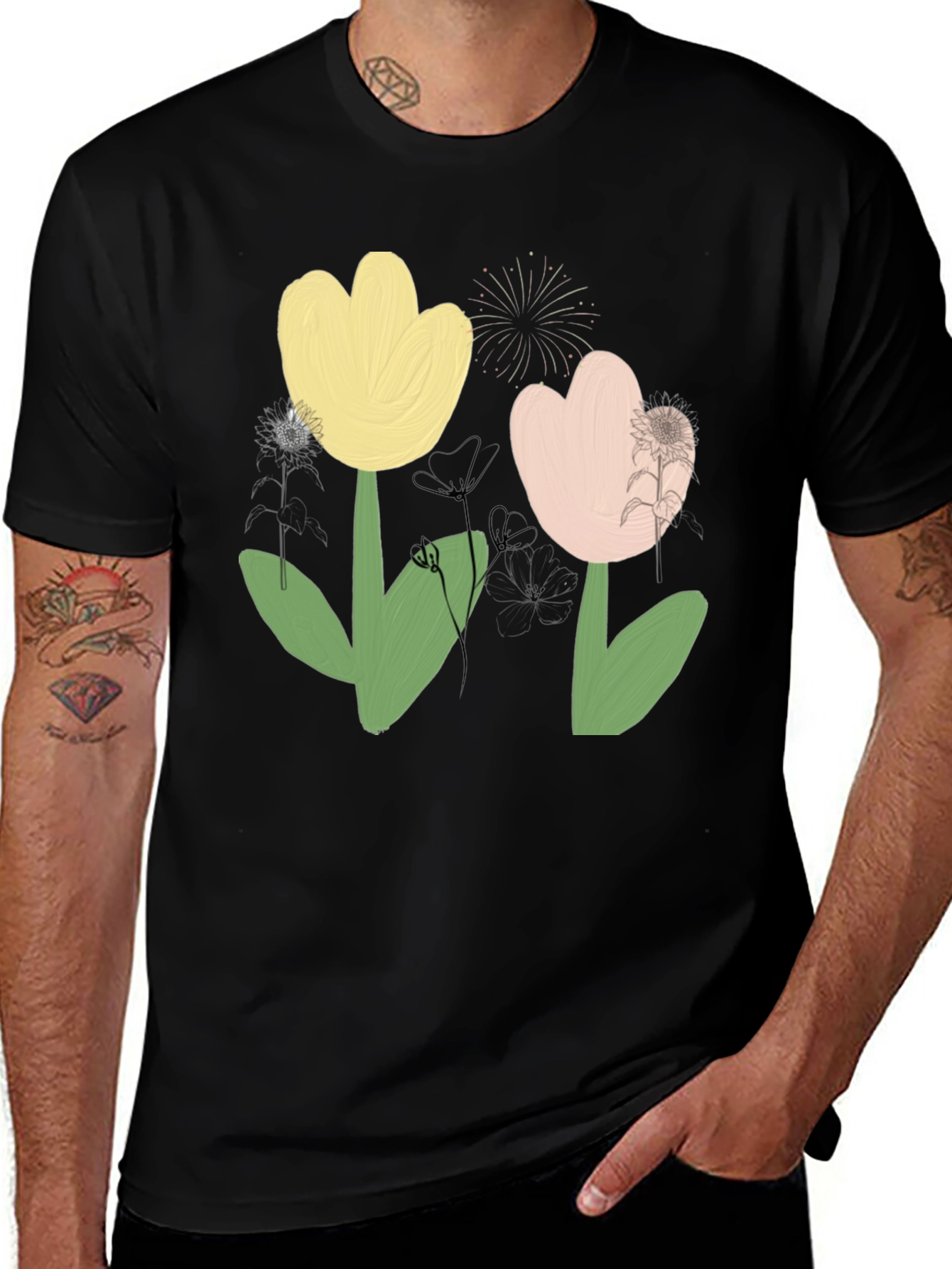 Variant 25 of Floral Graphic Tee - Modern Artistic Design