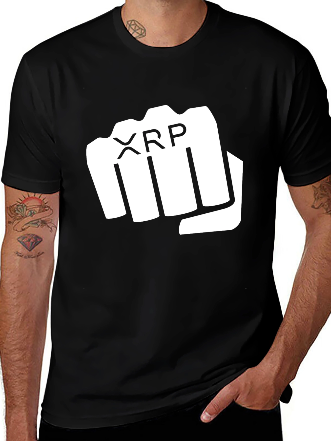 XRP Fist Black T-Shirt Crypto Currency