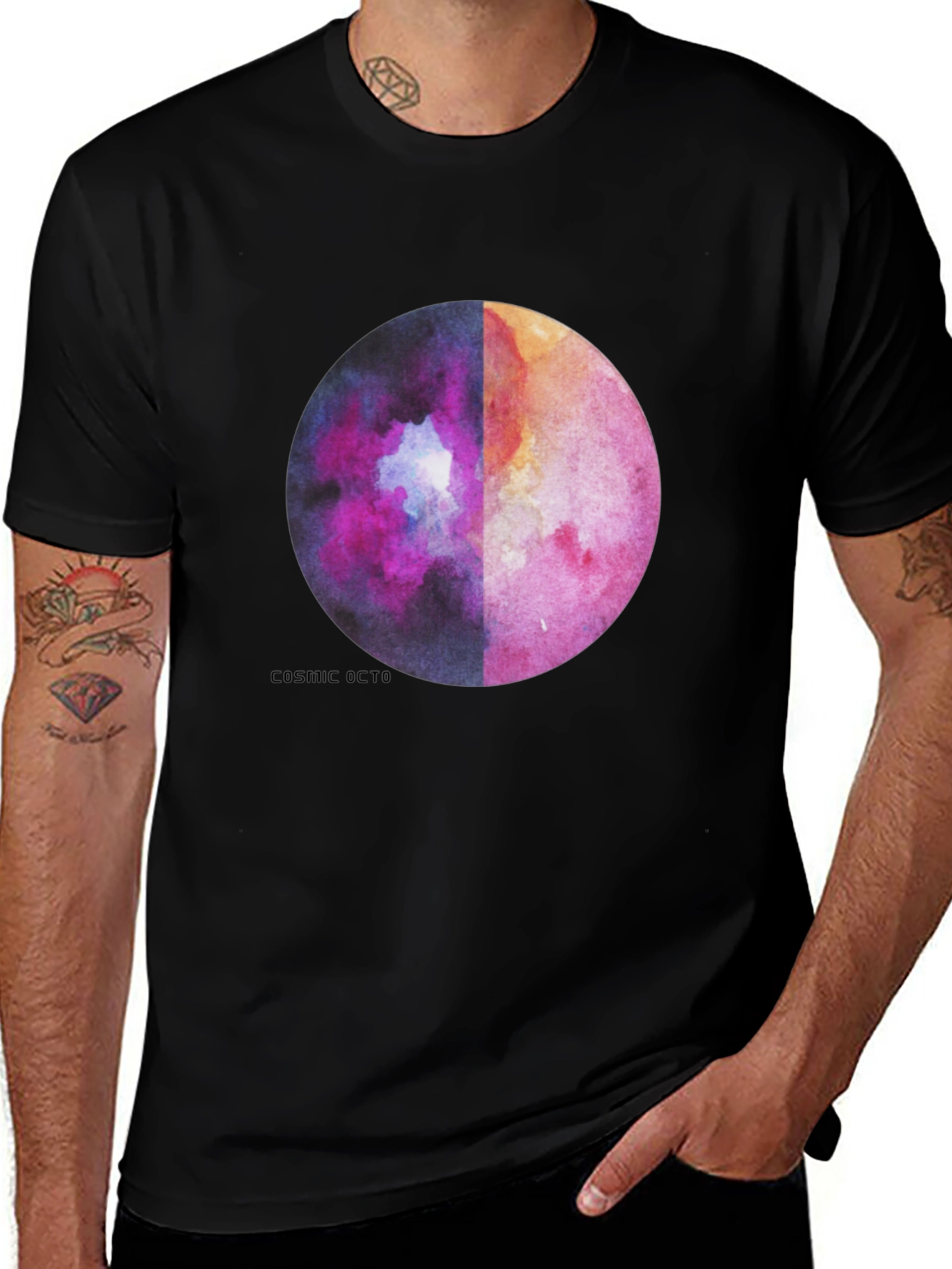 Variant 4 of Cosmic Octo Moon Watercolor Graphic Tee