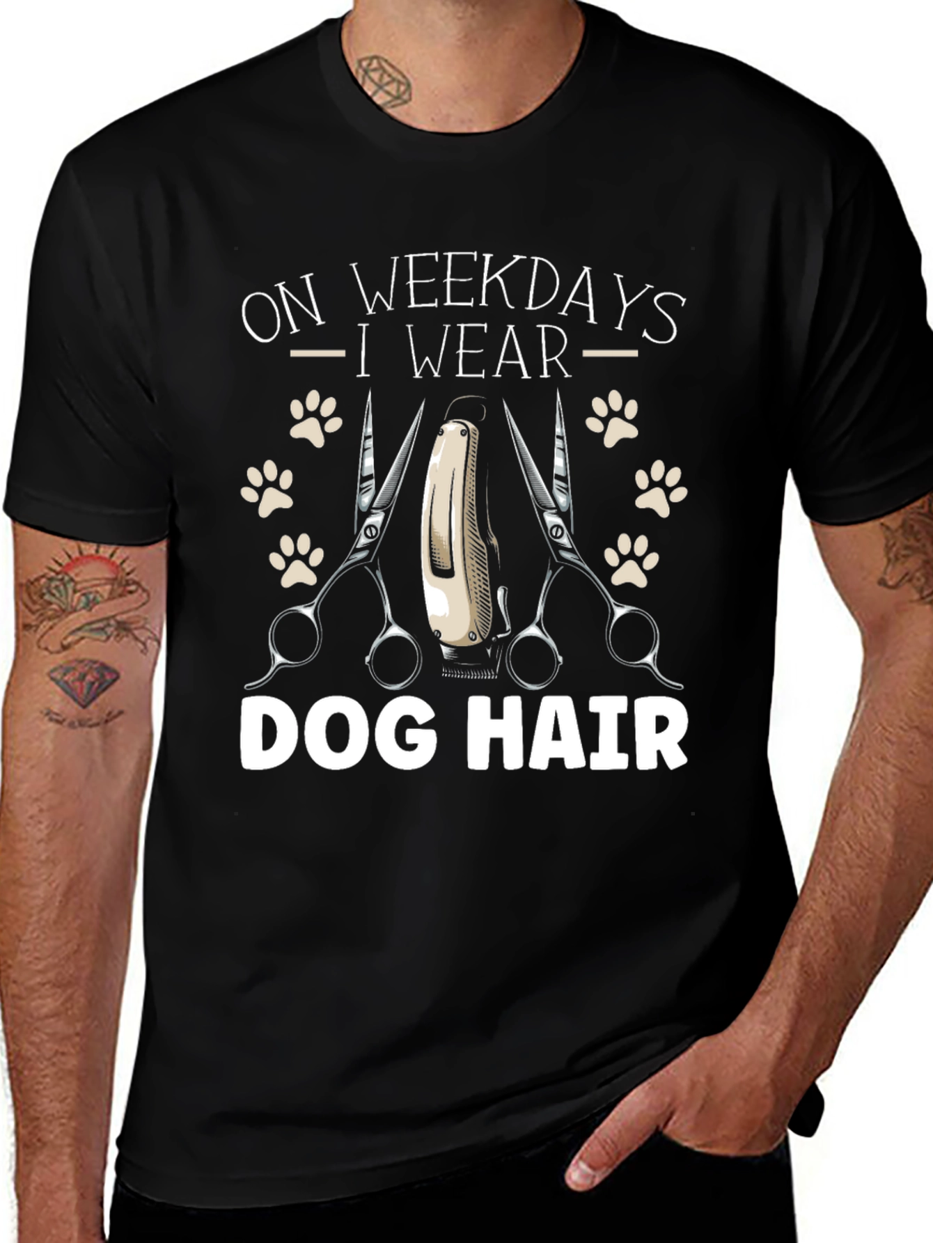 Variant 7 of Dog Groomer T-Shirt - On Weekdays I Wear Dog Hair