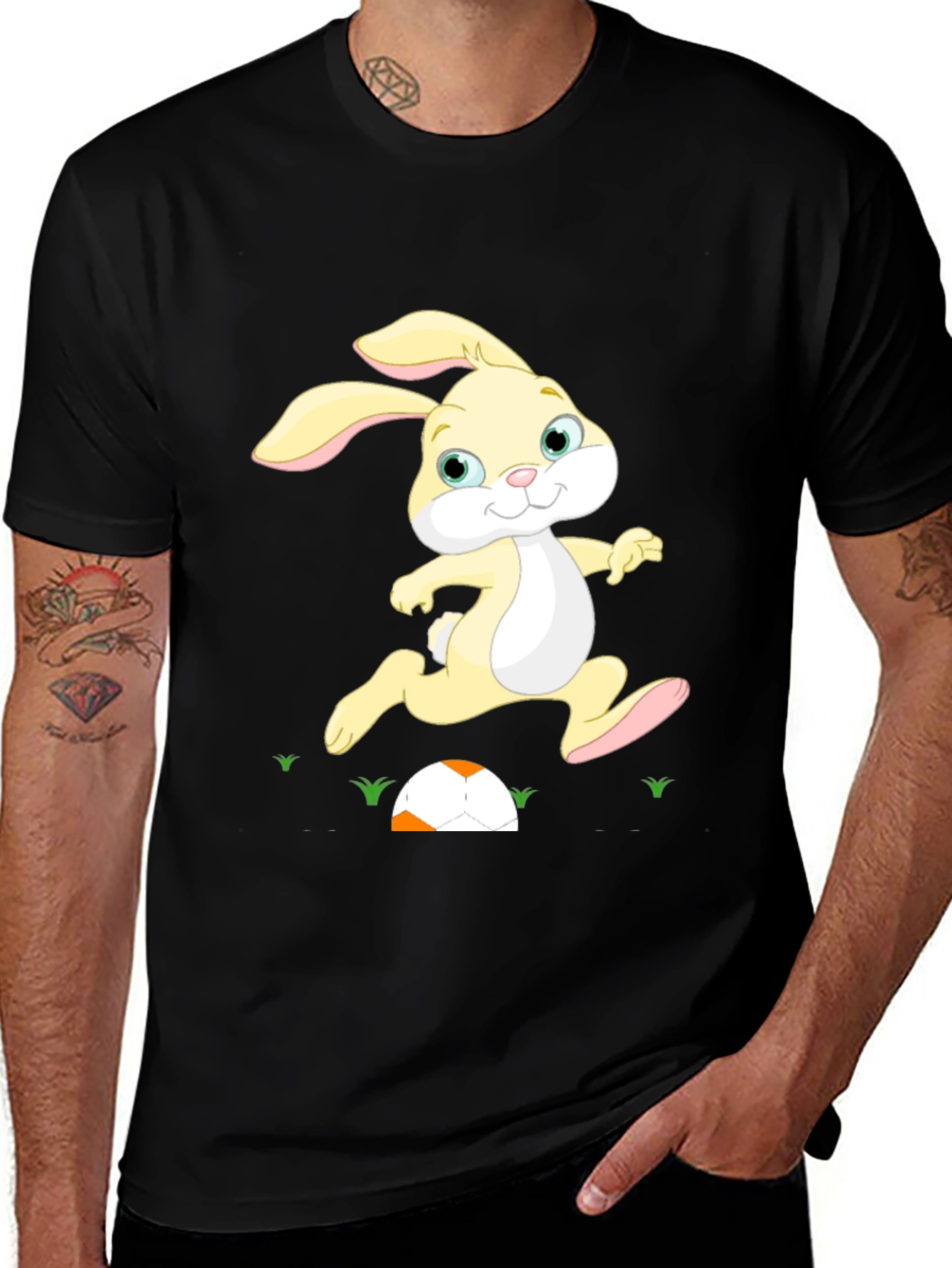 Variant 28 of Bunny Soccer Black T-Shirt