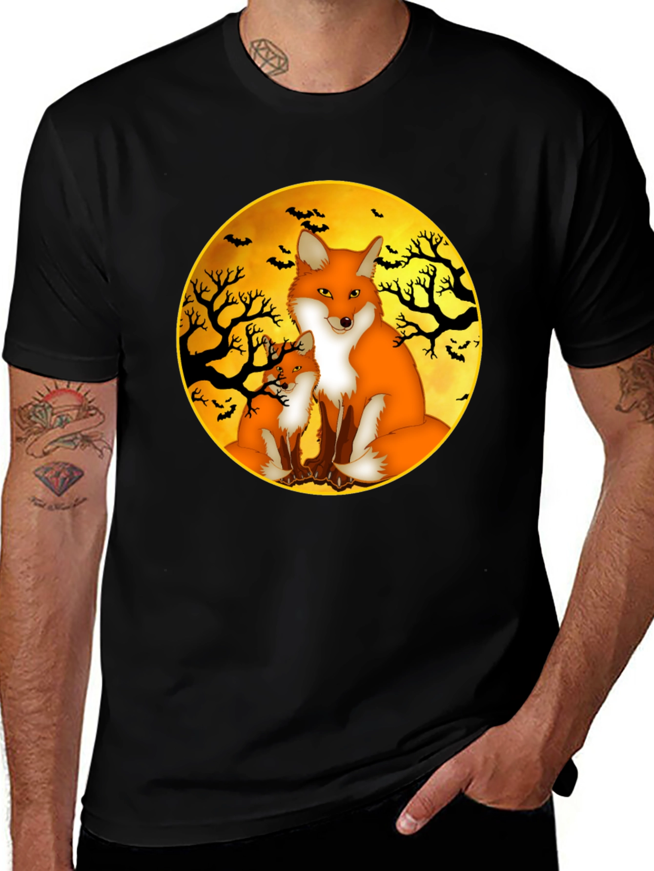 Variant 8 of Halloween Fox Moon Graphic T-Shirt