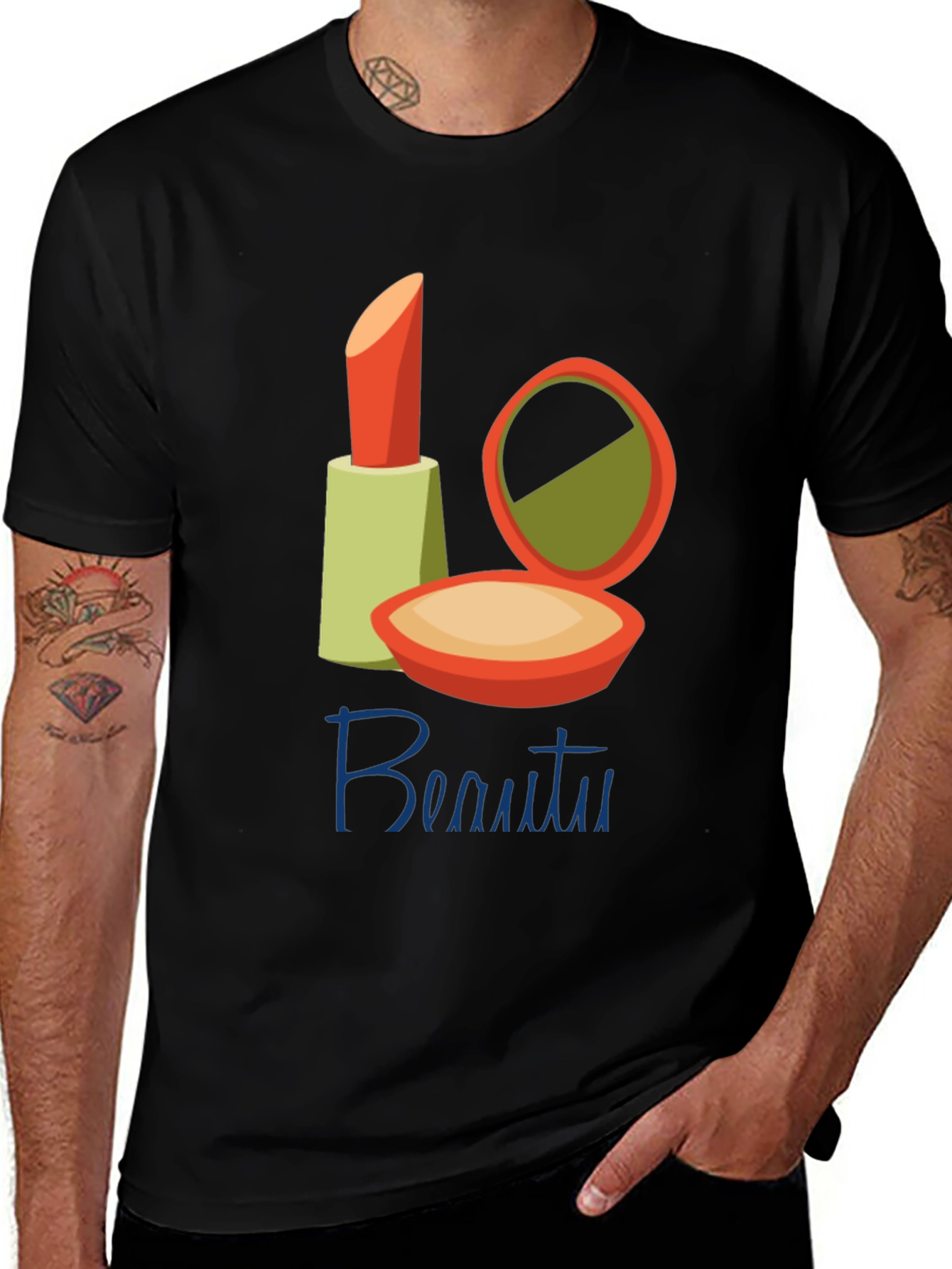 Variant 24 of Beauty T-Shirt - Lipstick & Compact Design
