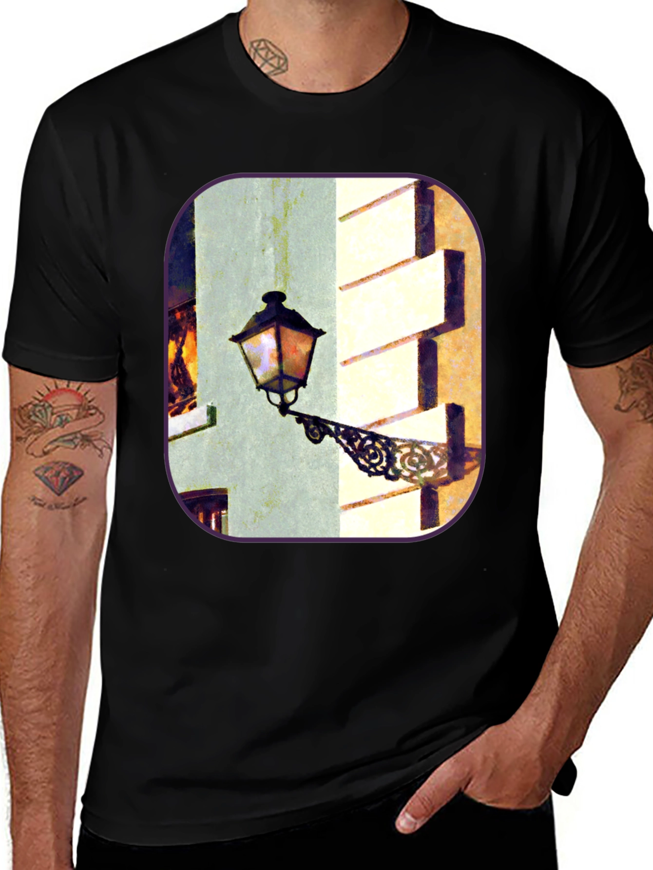 Variant 4 of Vintage Street Lamp Graphic T-Shirt