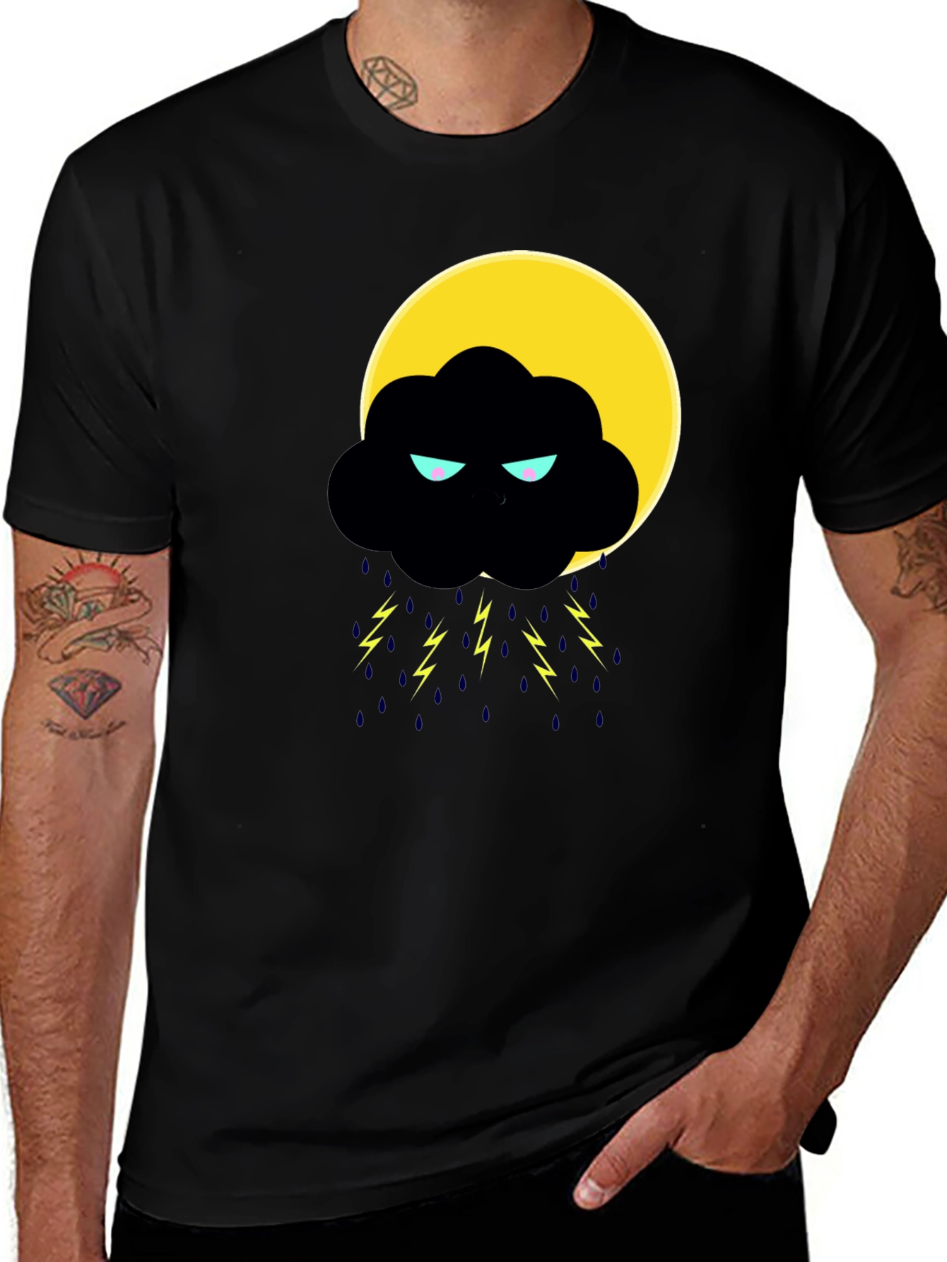 Variant 29 of Storm Cloud Graphic T-Shirt - Black