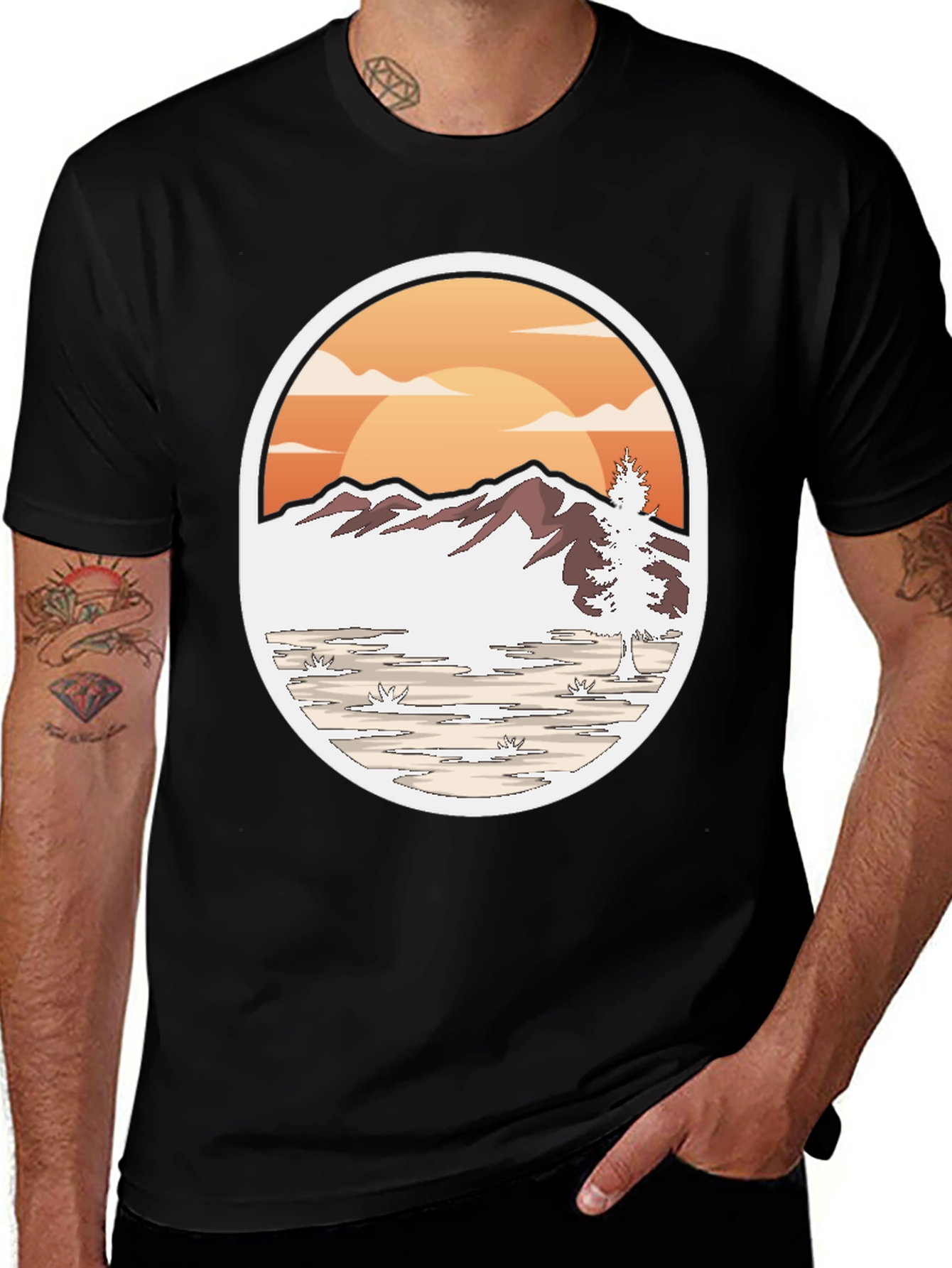 Variant 6 of Mountain Sunset Graphic T-Shirt
