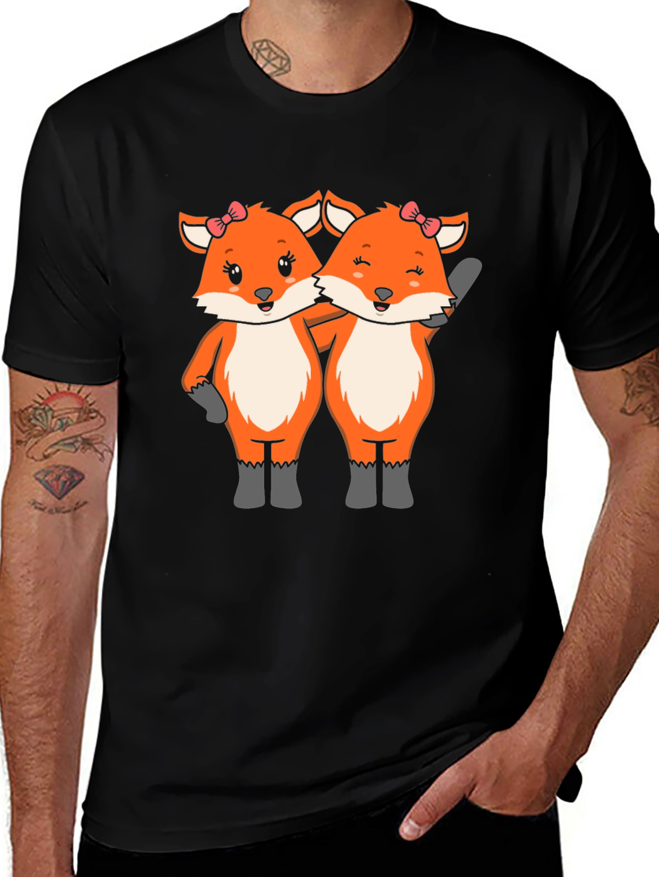 Variant 27 of Cute Foxes Hugging T-Shirt