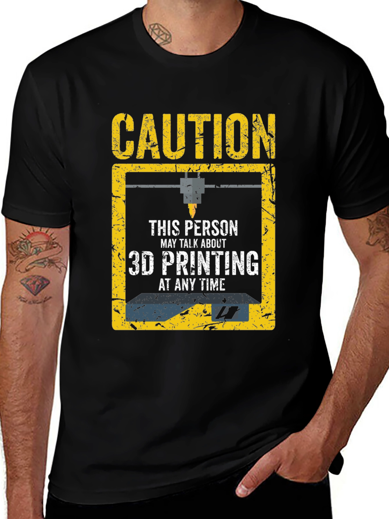 Caution: 3D Printing T-Shirt - Geeky Gift for Tech Enthusiasts