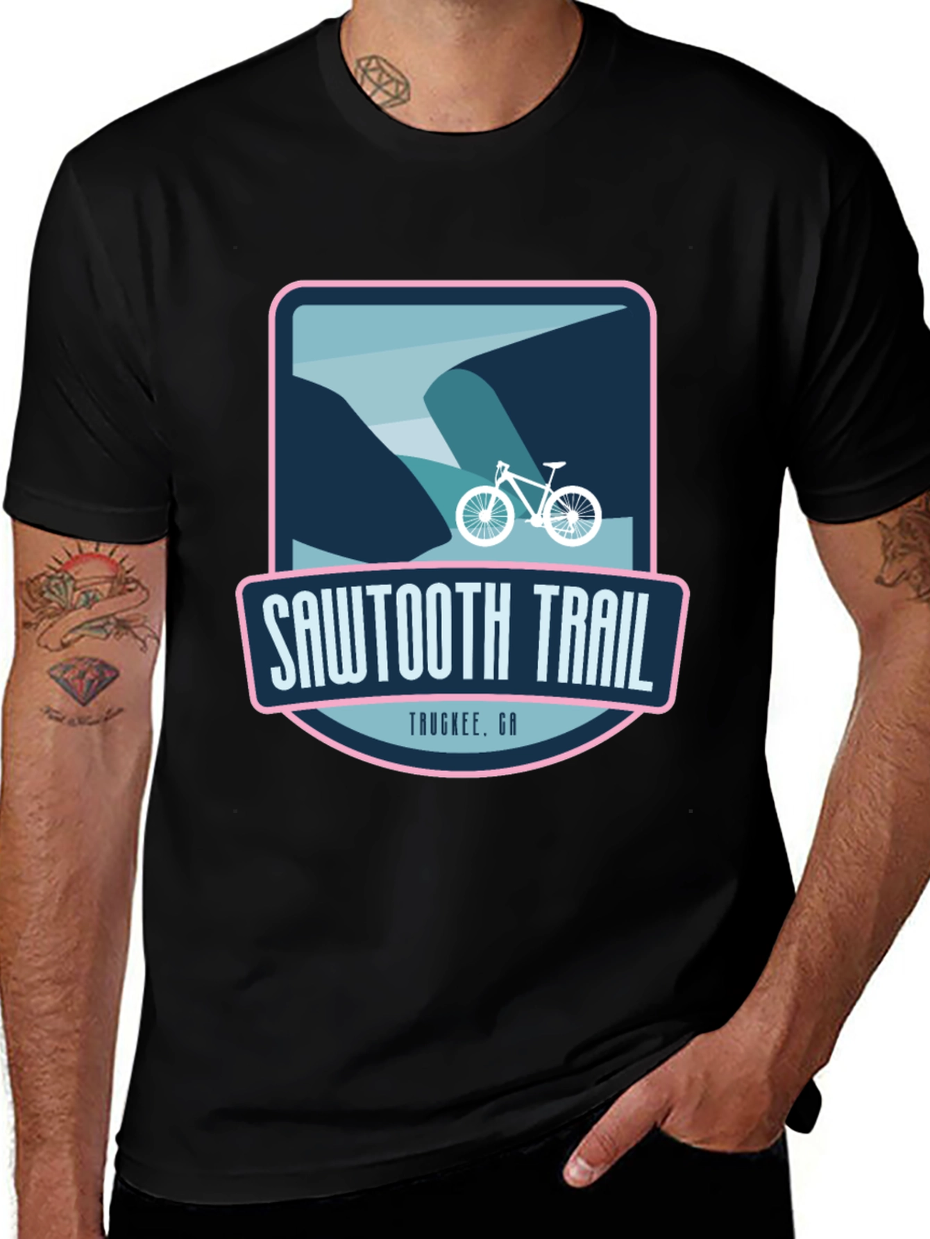 Variant 19 of Sawtooth Trail Graphic T-Shirt - Mountain Biking Tee