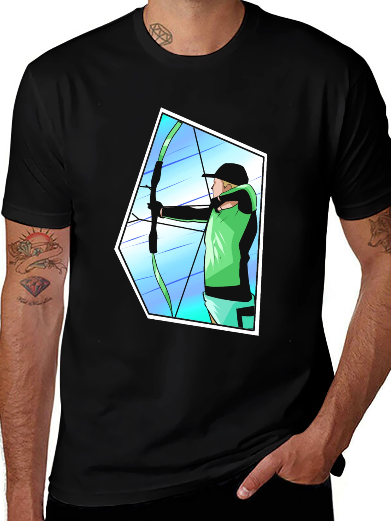 Variant 15 of Archery Graphic Tee - Black T-Shirt