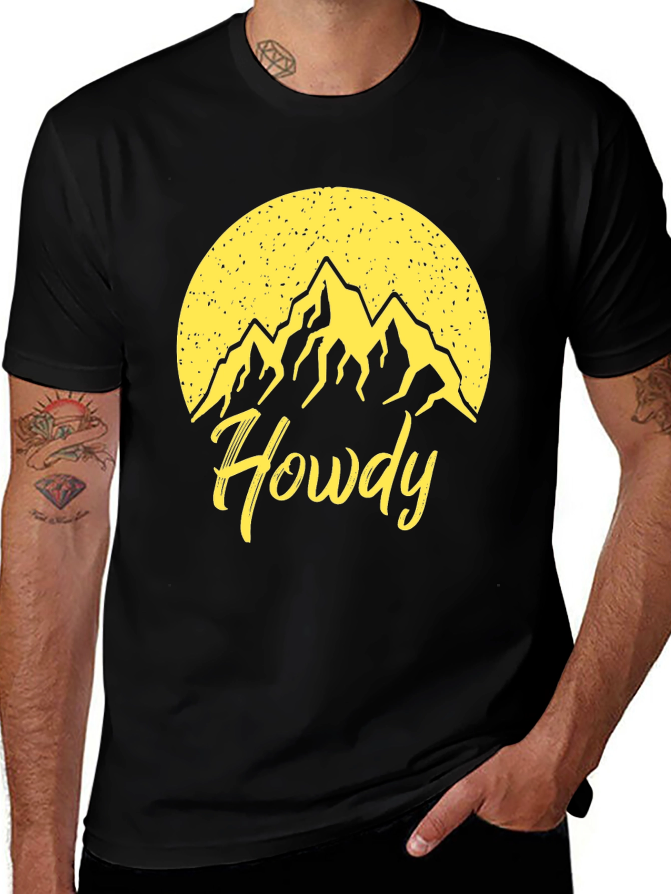 Variant 21 of Howdy Mountain Graphic Tee - Black