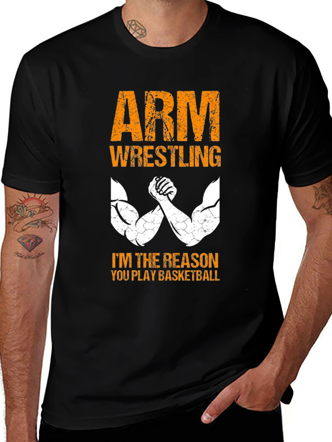 Arm Wrestling Reason Basketball T-Shirt