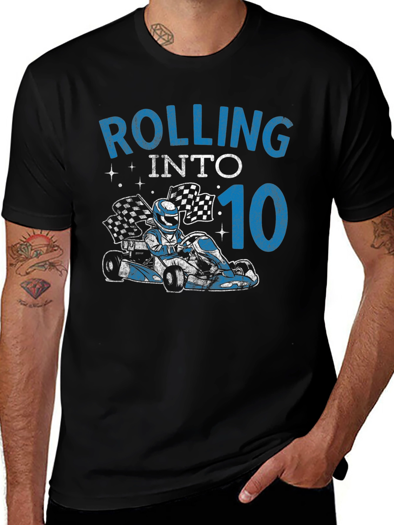 Variant 24 of Rolling Into 10 Birthday T-Shirt Go Kart Racing Tee