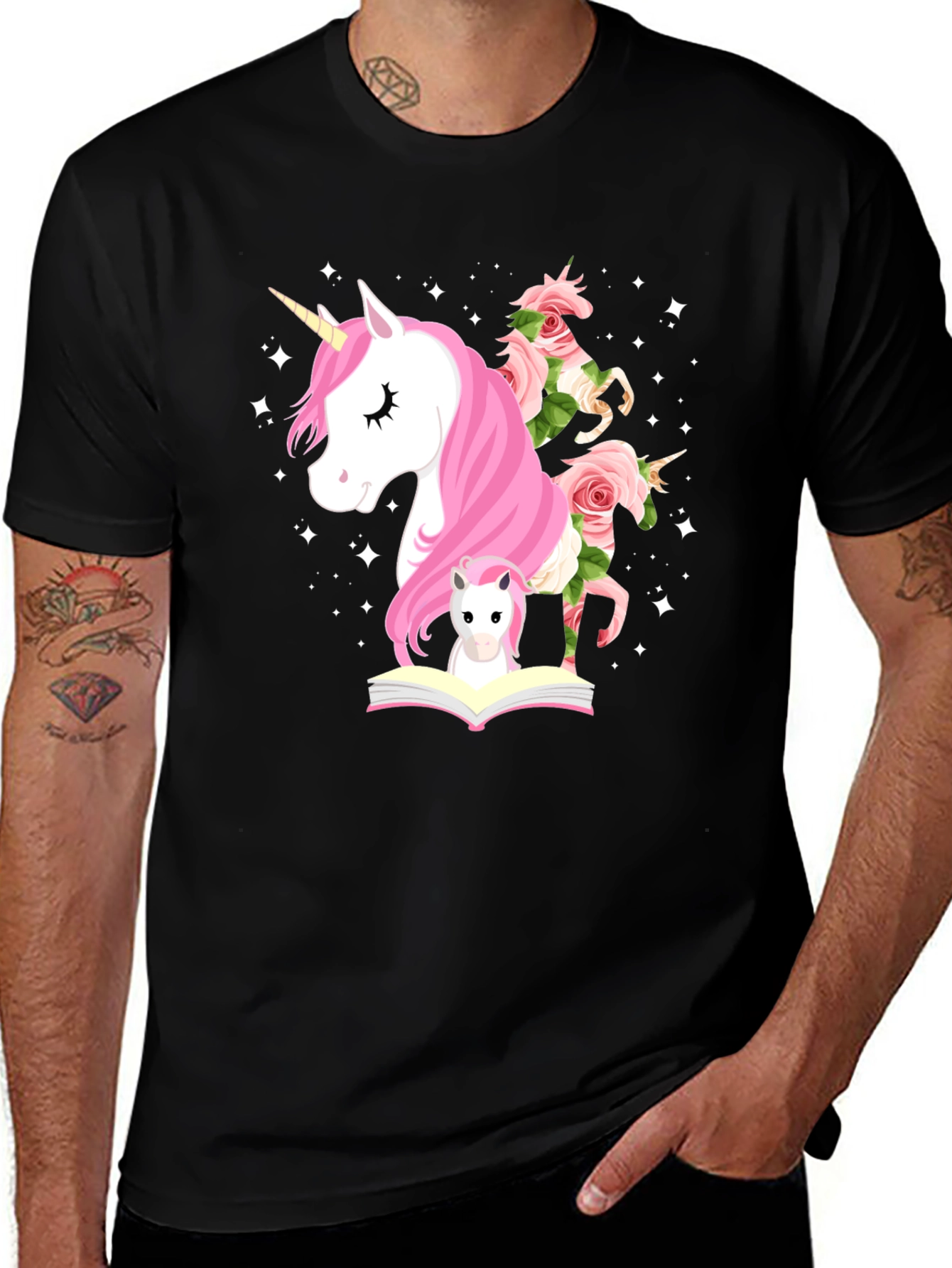 Variant 27 of Unicorns and Roses Graphic Tee