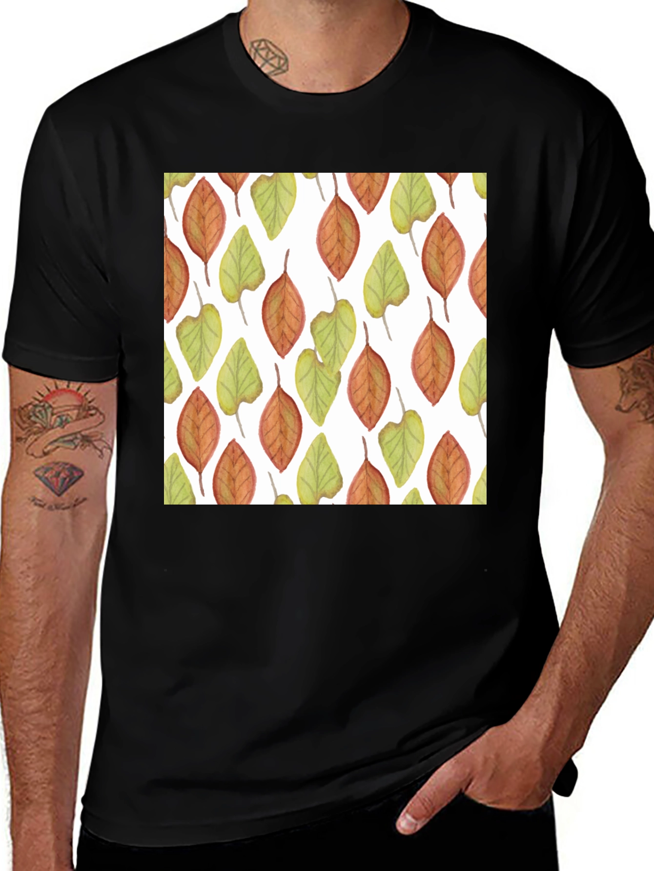 Leaf Pattern T-Shirt
