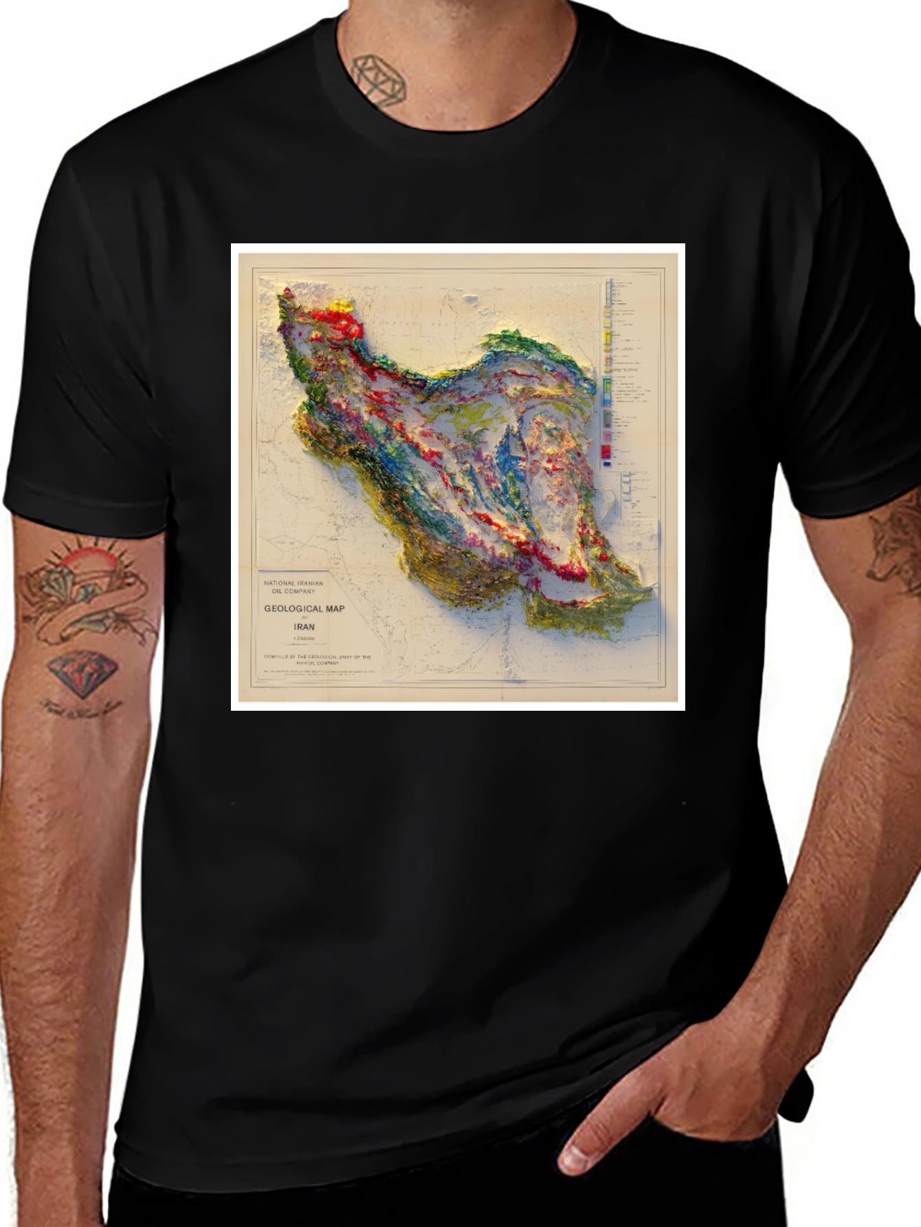 Variant 10 of Iran Geological Map Graphic T-Shirt