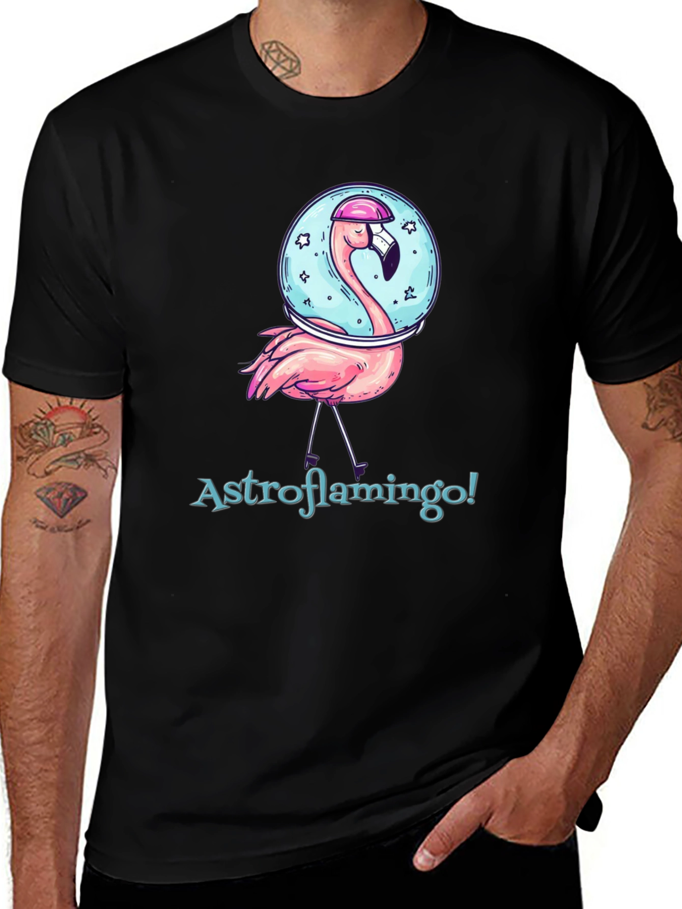 Variant 29 of Astroflamingo Graphic Tee - Space Flamingo T-Shirt