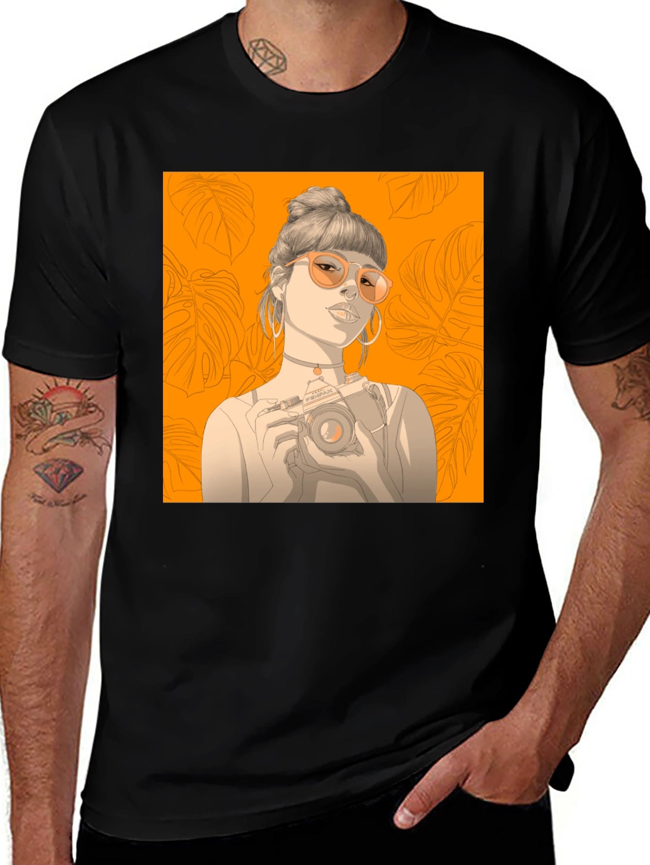 Variant 13 of Stylish Graphic Tee - Girl with Camera