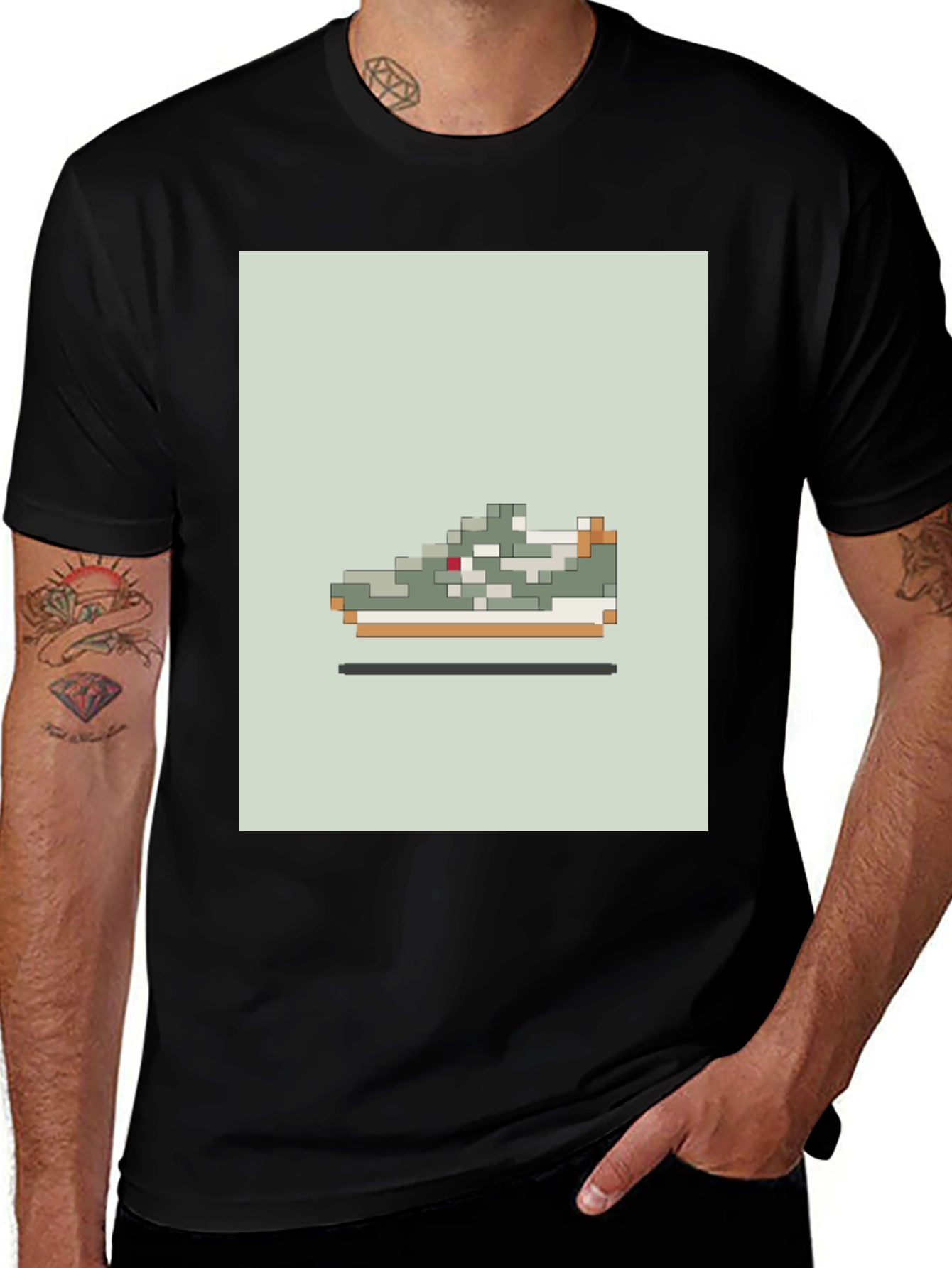 Variant 26 of Pixel Sneaker Graphic Tee - Unique Design