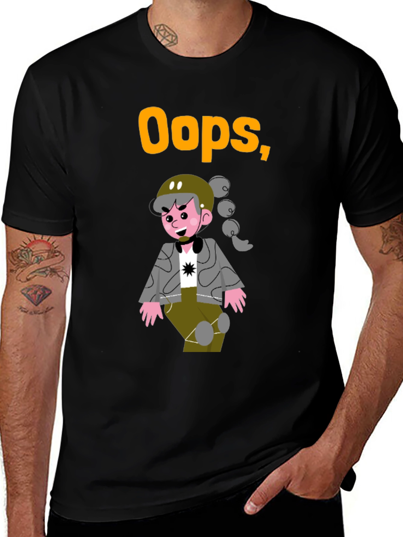 Variant 23 of Oops Graphic T-Shirt Funny Cartoon Tee
