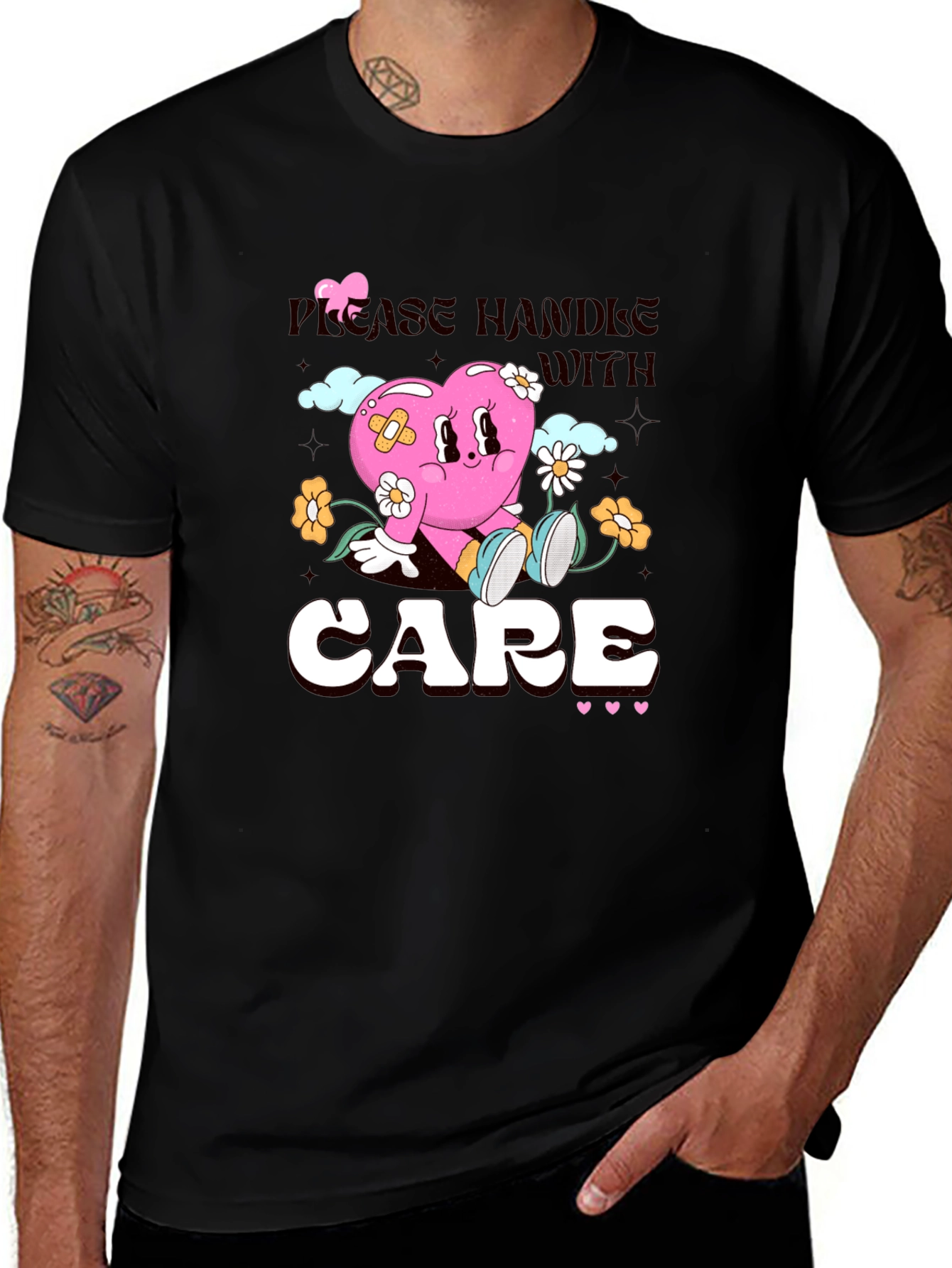 Variant 28 of Handle with Care Heart Graphic T-Shirt