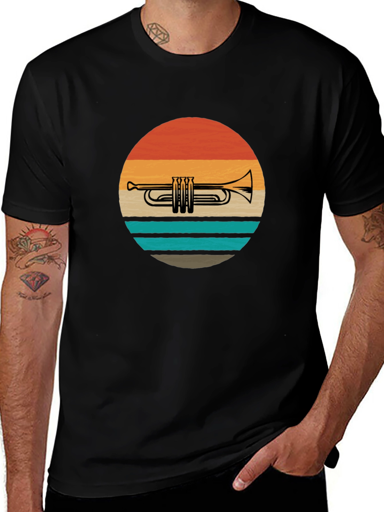 Variant 12 of Retro Trumpet Sunset T-Shirt