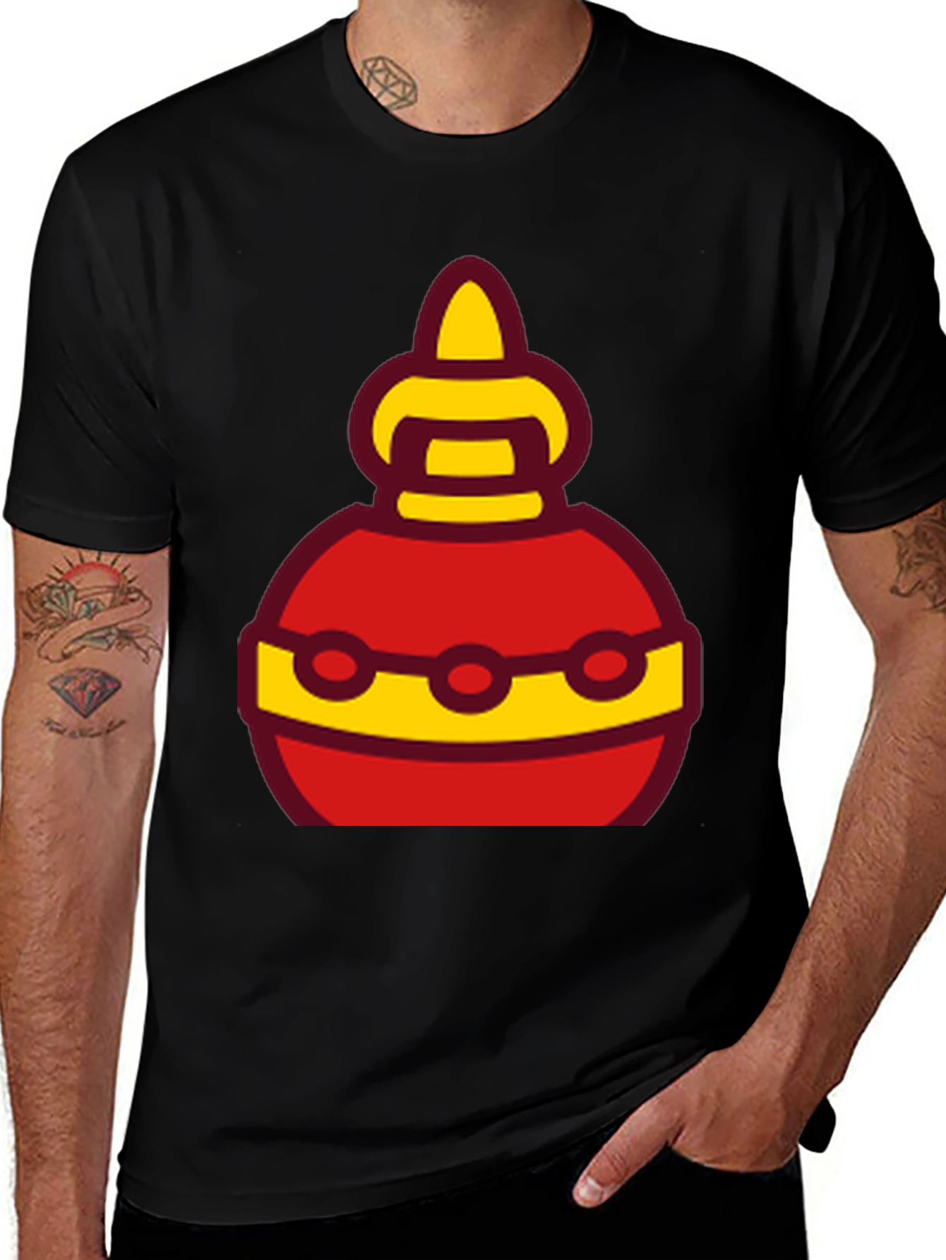 Variant 21 of Funky Red and Yellow Festive Design T-Shirt